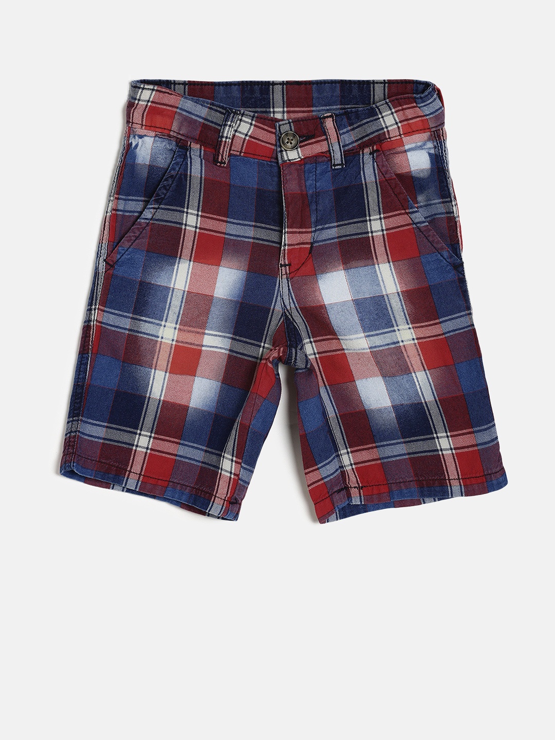 

Palm Tree Boys Blue Checked Regular Fit Regular Shorts