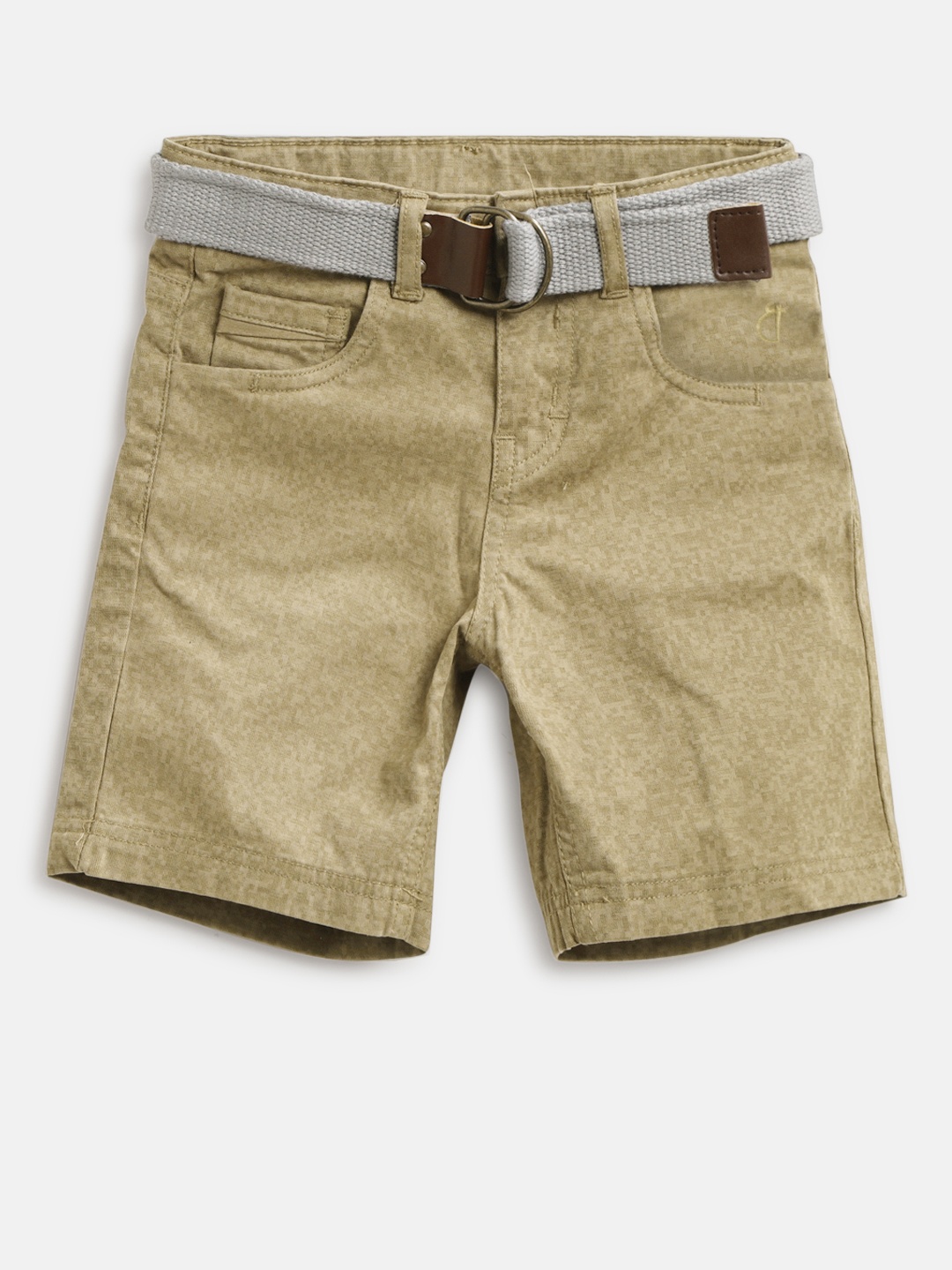

Gini and Jony Boys Khaki Printed Regular Shorts