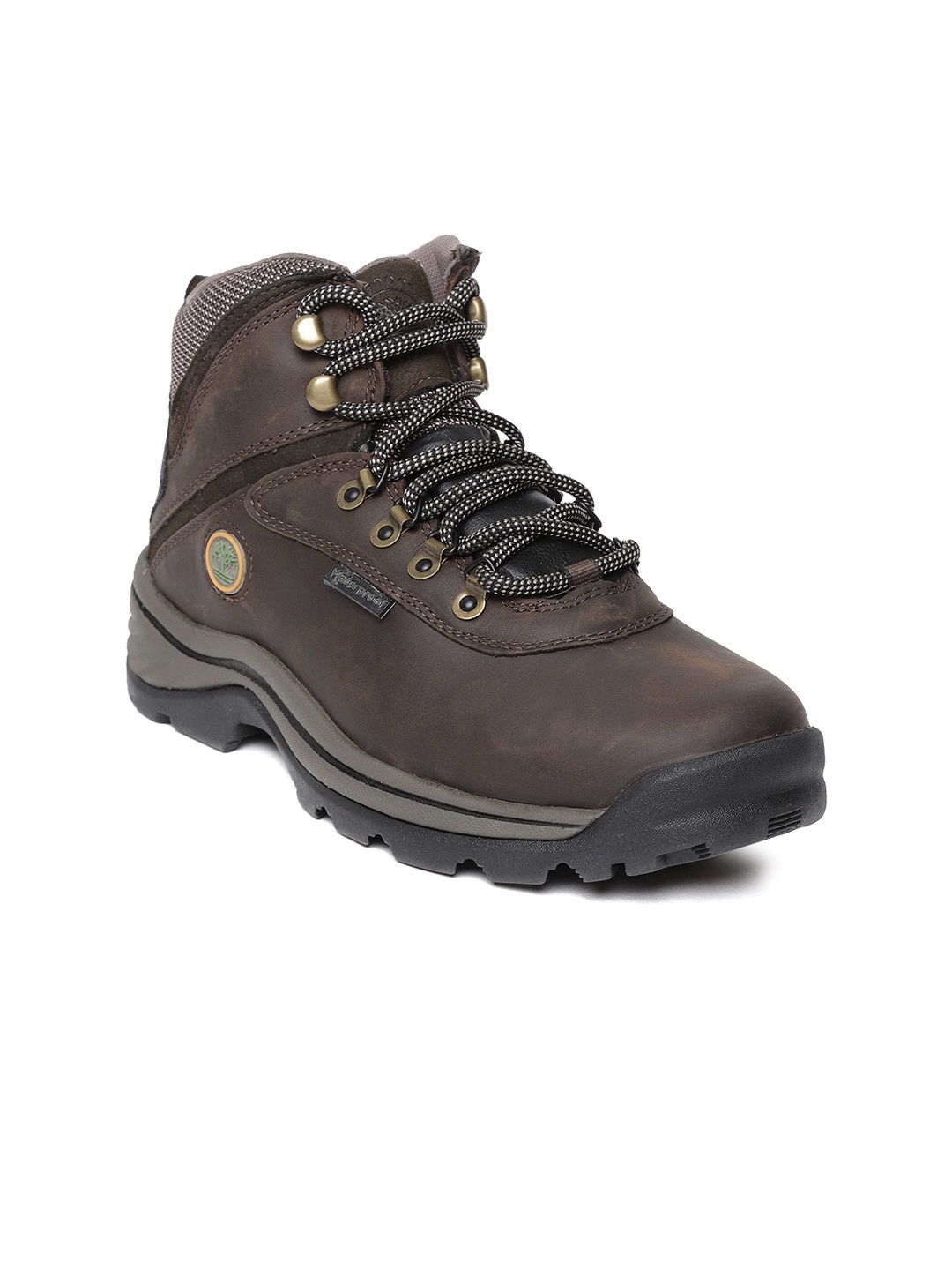 

Timberland Women Coffee Brown Solid White Ledge W/P Casual Leather Flat Boots