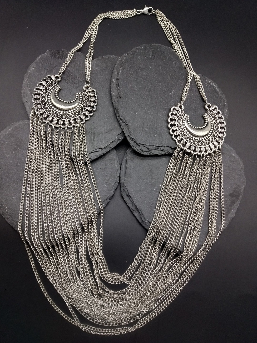 

Fida Silver-Toned Alloy Handcrafted Necklace