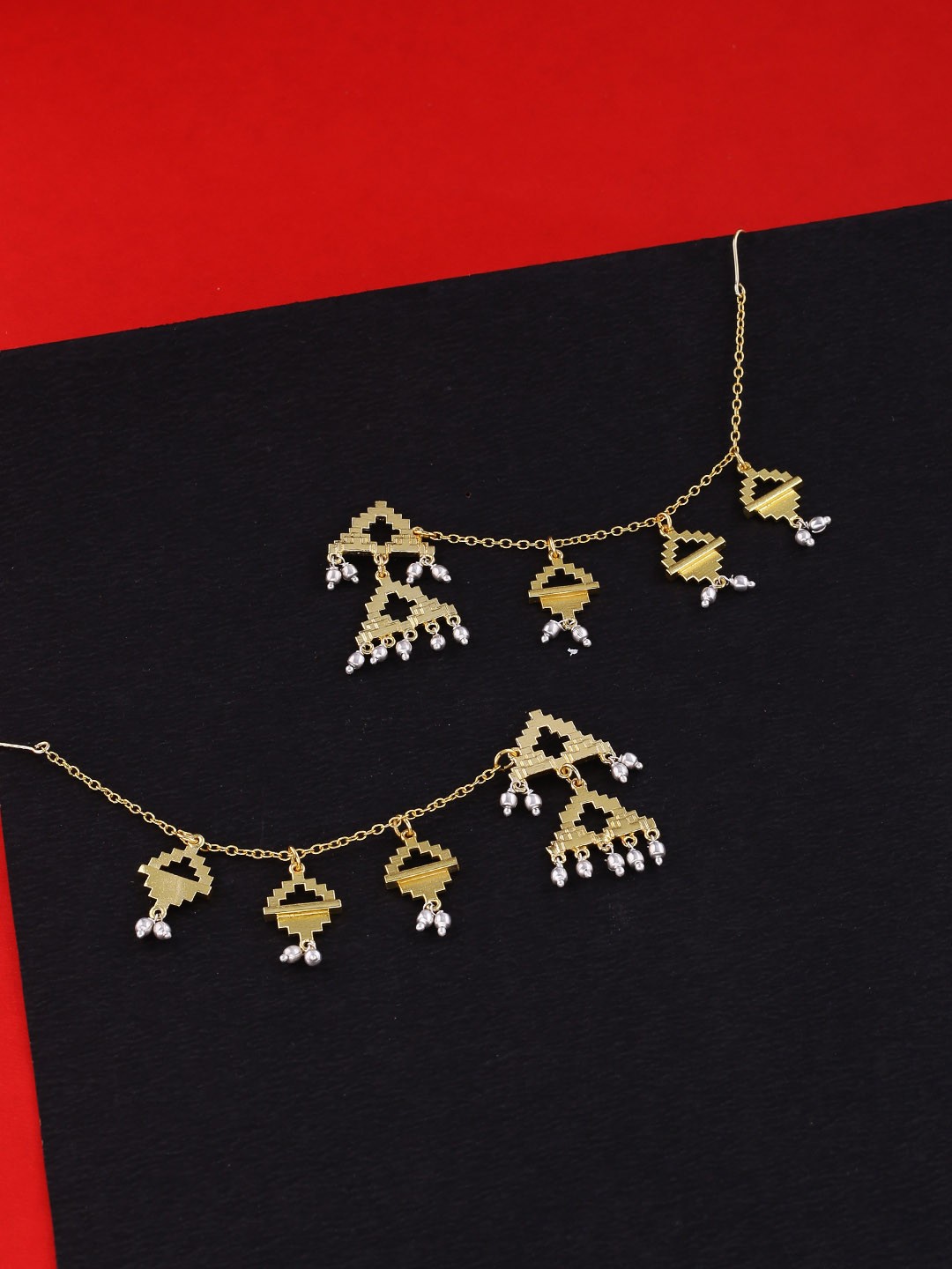 

Voylla Gold-Plated & Handcrafted Contemporary Drop Earrings