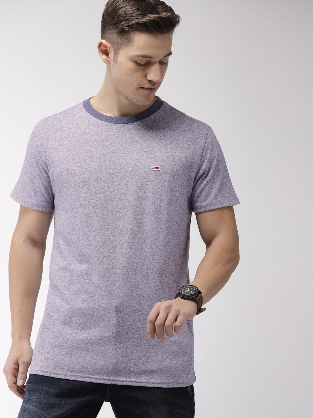 

Tommy Hilfiger Men Blue Solid Round Neck T-shirt
