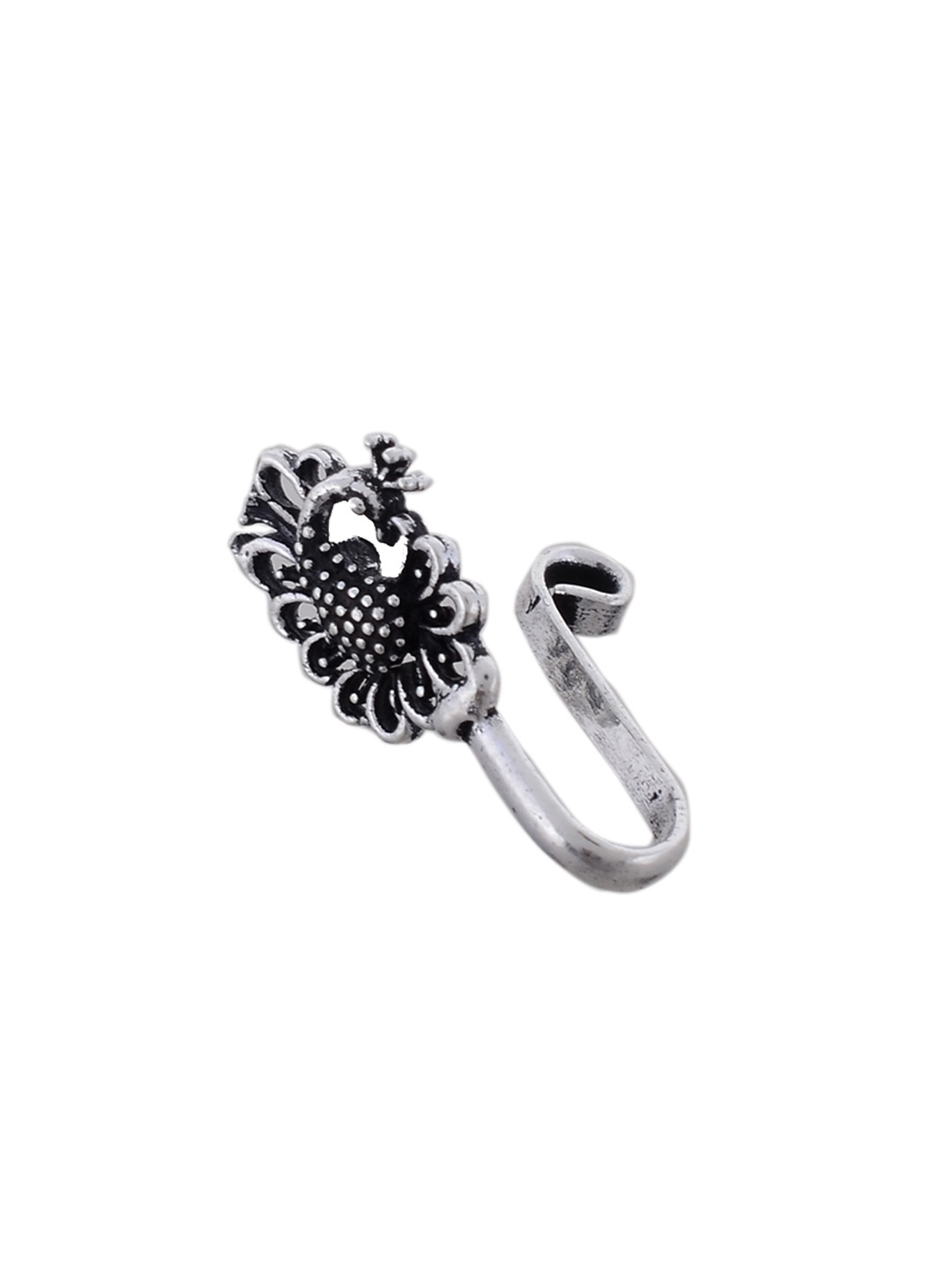 

Silvermerc Designs Women Oxidised Silver-Plated Clip-On Nosepin