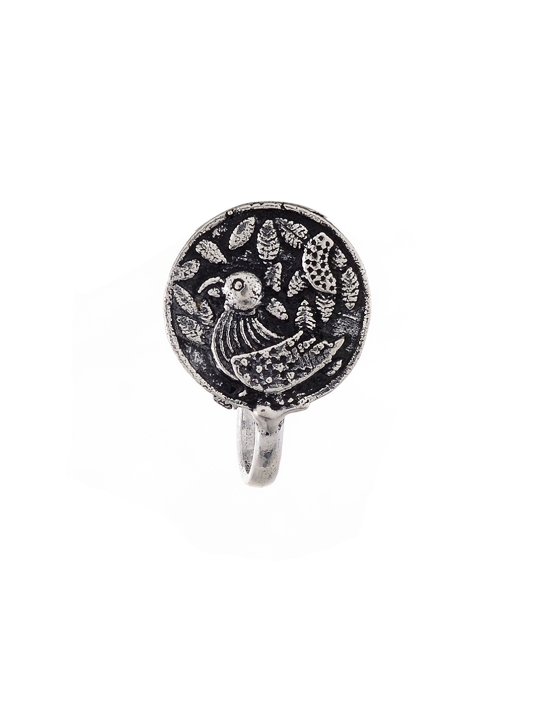 

Silvermerc Designs Women Oxidised Silver-Plated Clip-On Nosepin