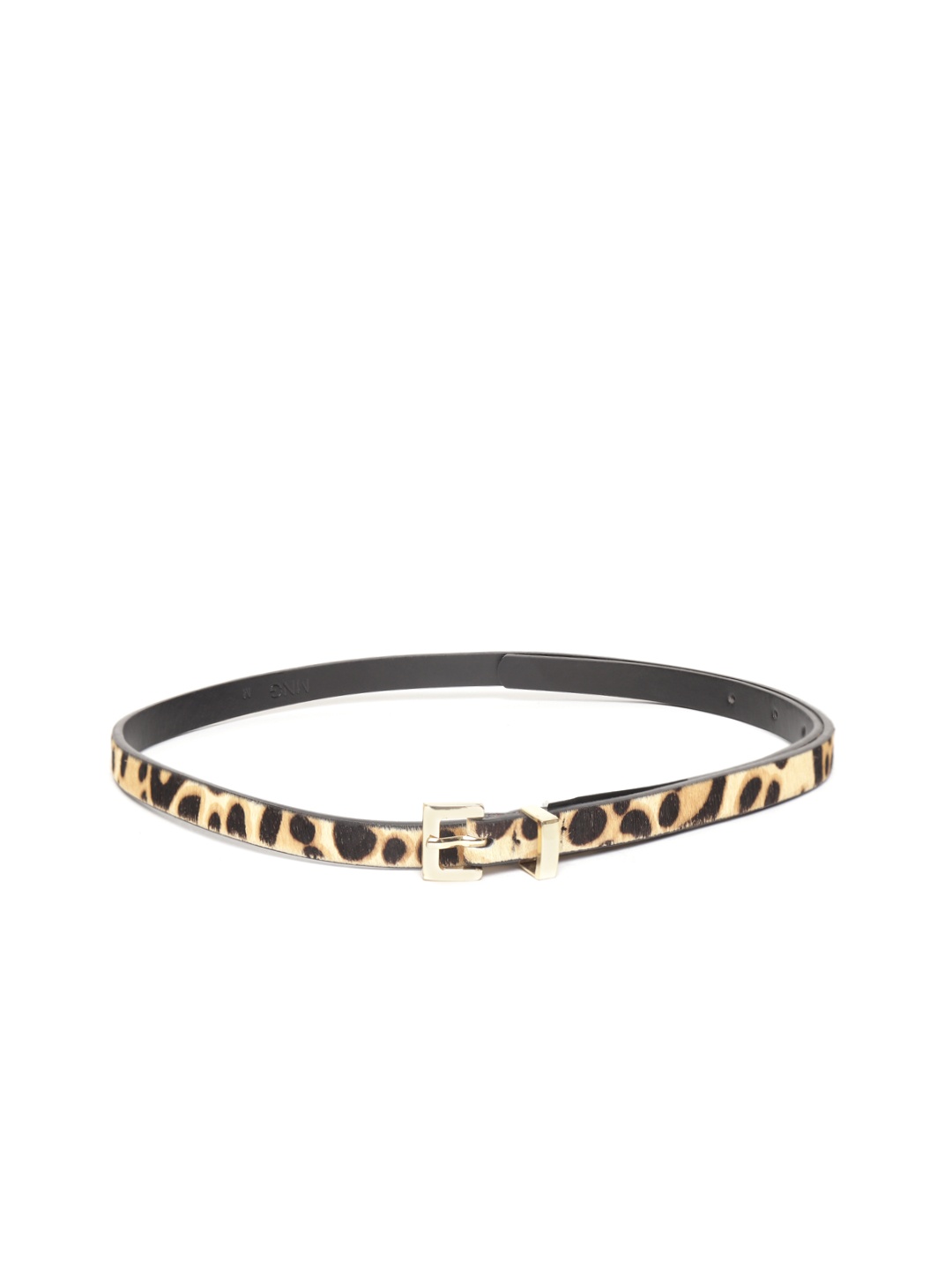 

MANGO Women Beige & Black Leopard Printed Leather Belt