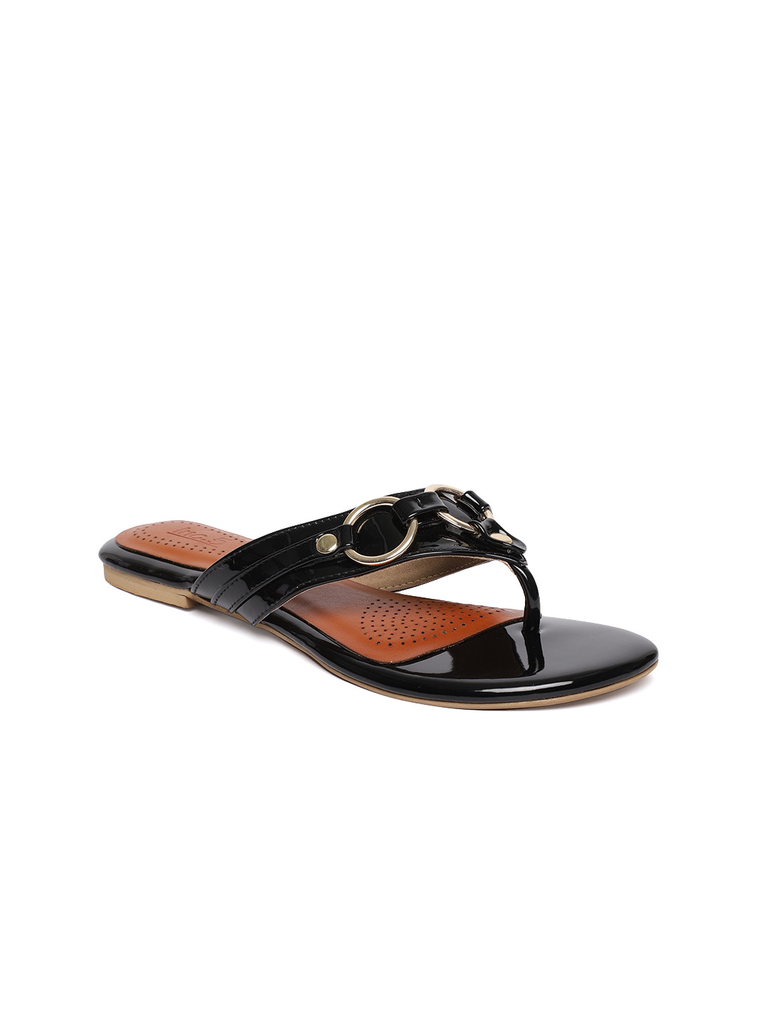 

Inc 5 Women Black Solid Open Toe Flats