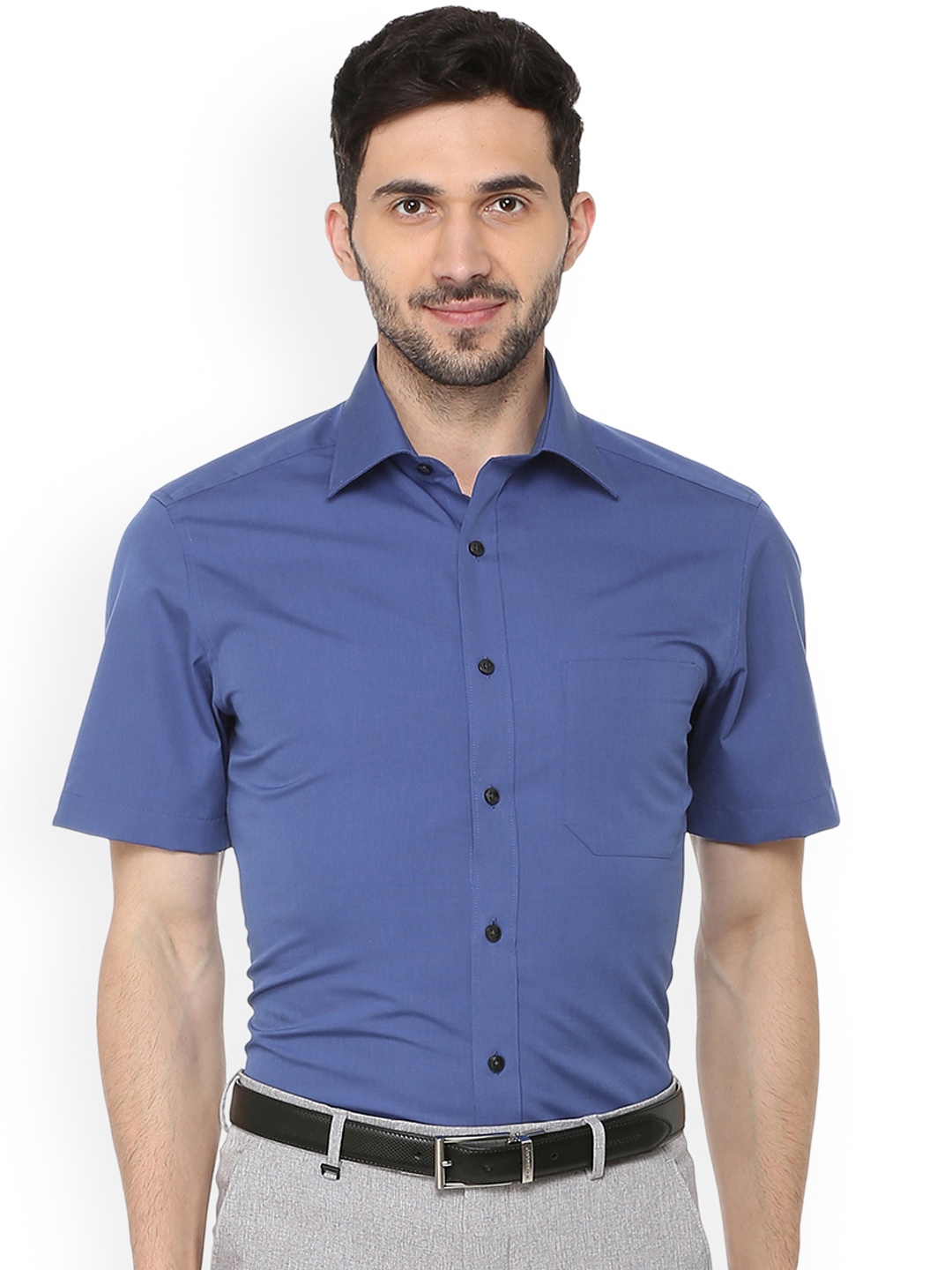 

Louis Philippe Men Blue Regular Fit Solid Formal Shirt