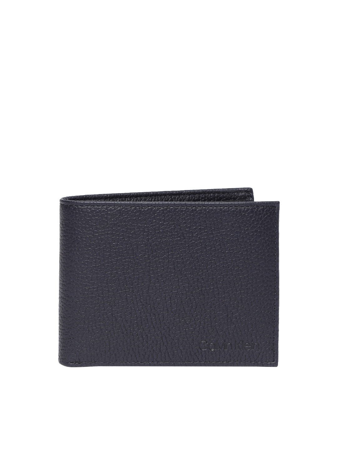 

Calvin Klein Men Navy Blue Solid Leather Two Fold Wallet