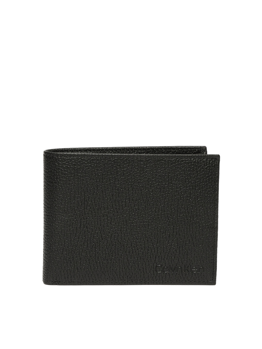 

Calvin Klein Men Black Textured Leather Two Fold Wallet