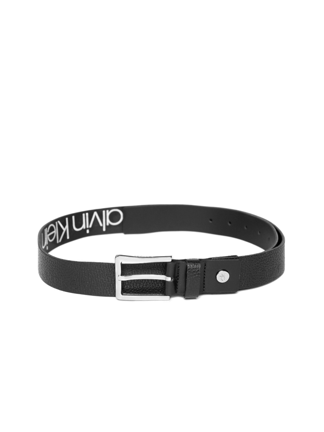 

Calvin Klein Men Black Textured Leather Belt