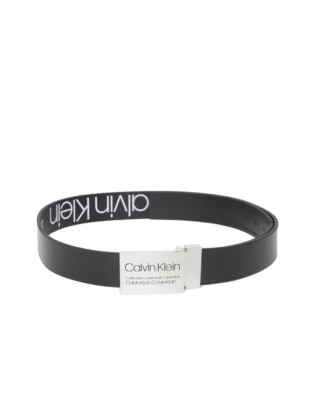 

Calvin Klein Men Black Solid Leather Belt