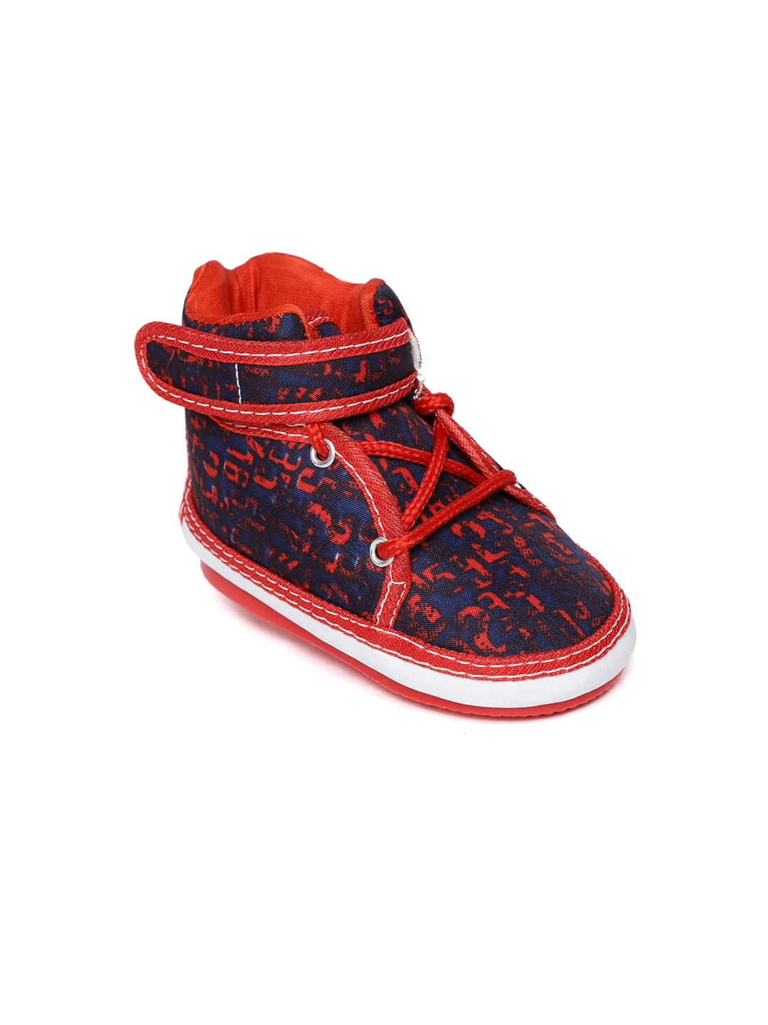

CHUTPUT Kids Navy Blue & Red Printed Mid-Top Squeaky Sneakers