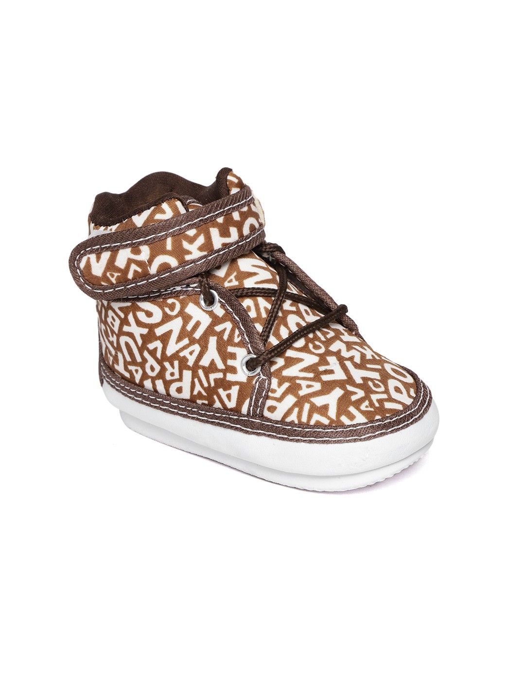 

CHUTPUT Kids Olive Brown & Off-White Printed Squeaky Sneakers