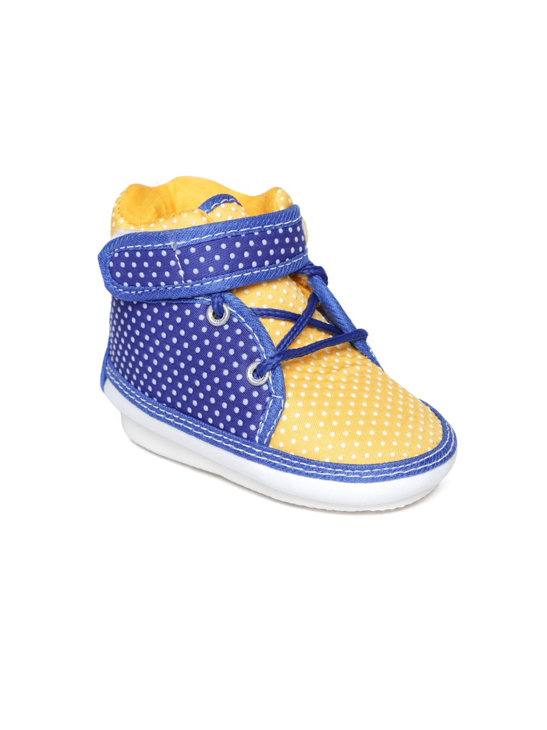 

CHUTPUT Kids Blue & Yellow Colourblocked Mid-Top Squeaky Sneakers