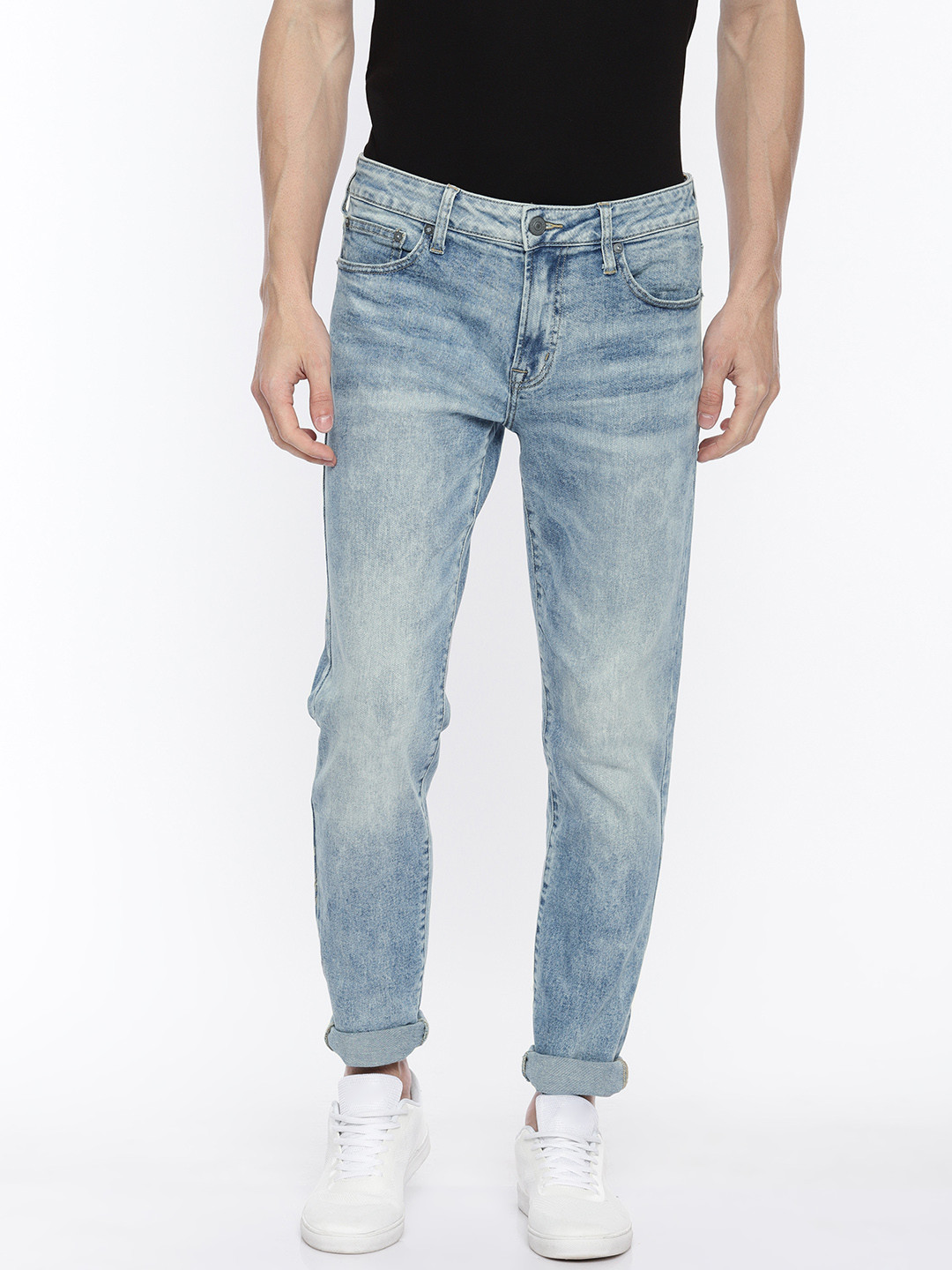 

AMERICAN EAGLE OUTFITTERS Men Blue Skinny Fit Mid-Rise Stretchable Jeans