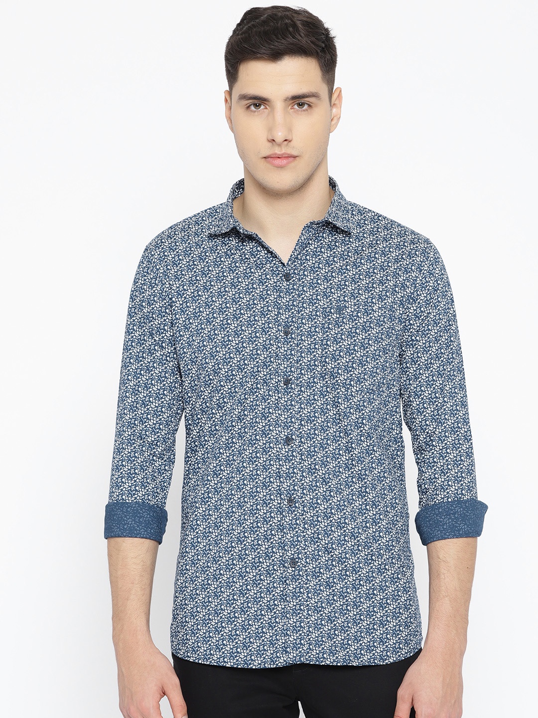 

Duke Stardust Men Navy Blue & White Regular Fit Printed Casual Shirt
