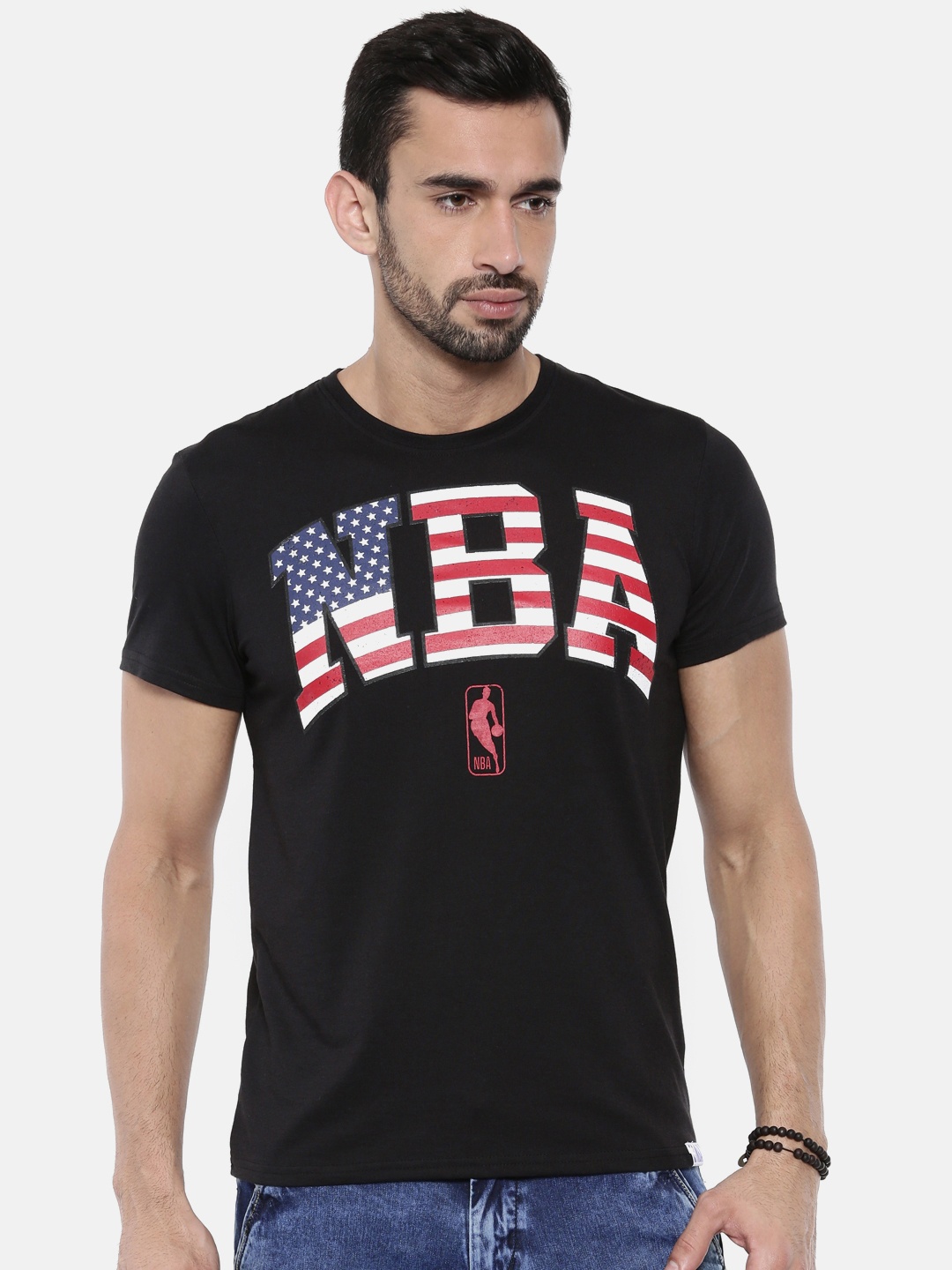 

NBA Men Black Printed Round Neck T-shirt