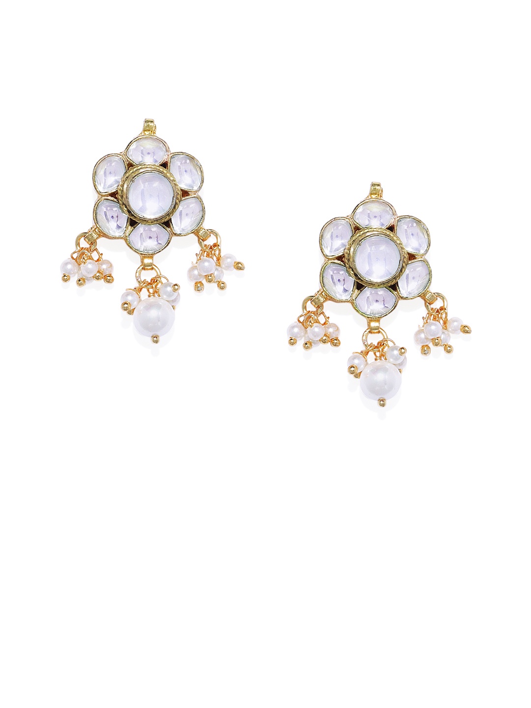 

AccessHer Gold-Toned Jadau Paachi Kundan Studs with Pearls