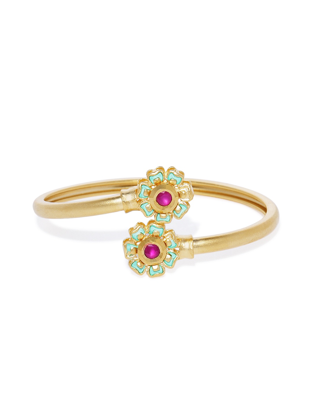 

AccessHer Gold-Toned Brass Brass-Plated Cuff Bracelet