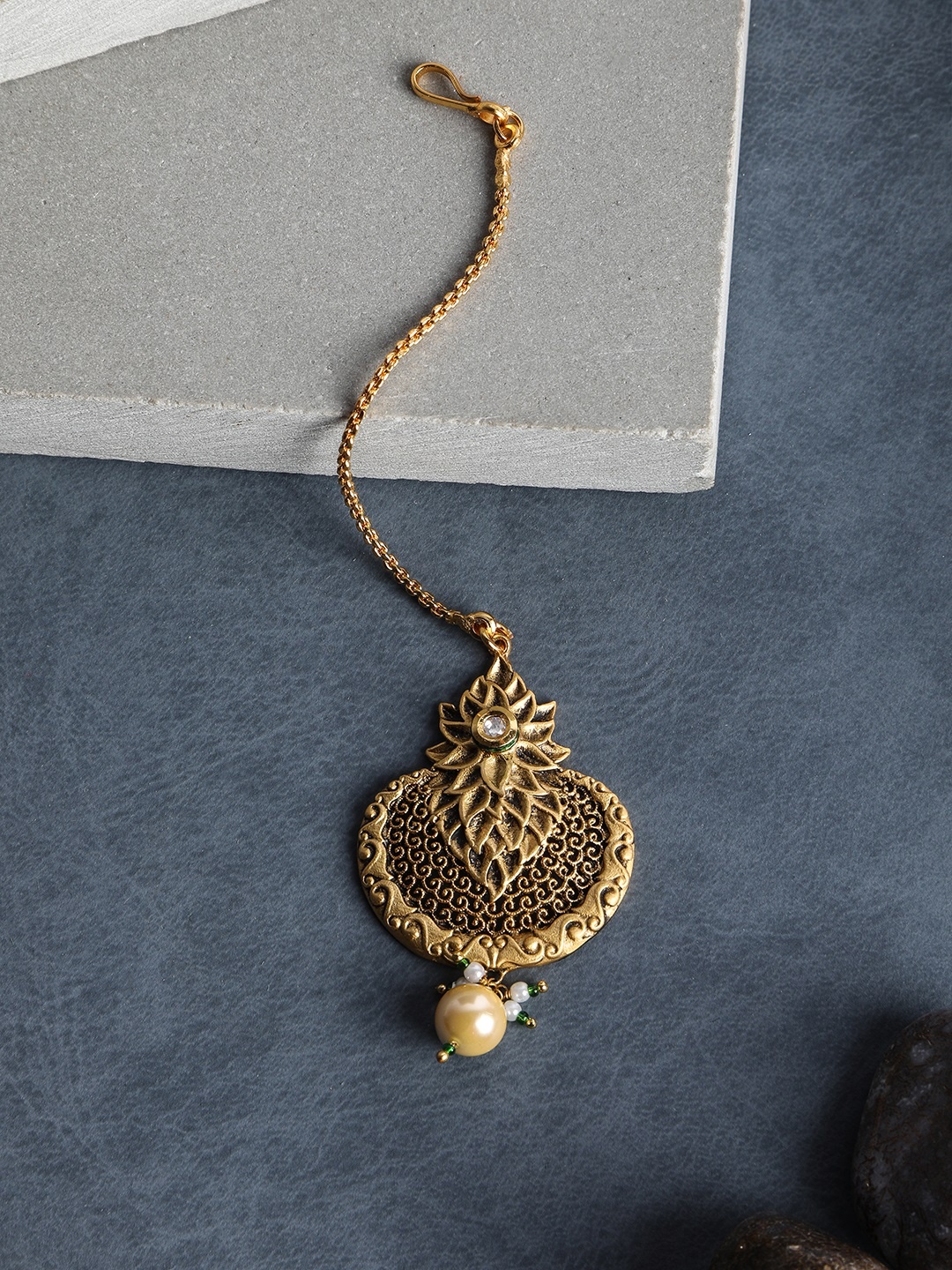 

AccessHer Women Gold-Plated Maang Tika