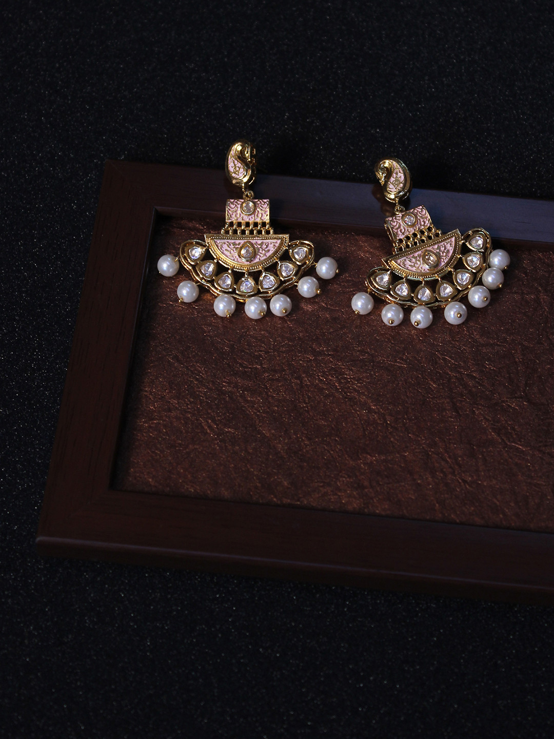 

AccessHer Women Gold-Toned & White Contemporary Drop Earrings