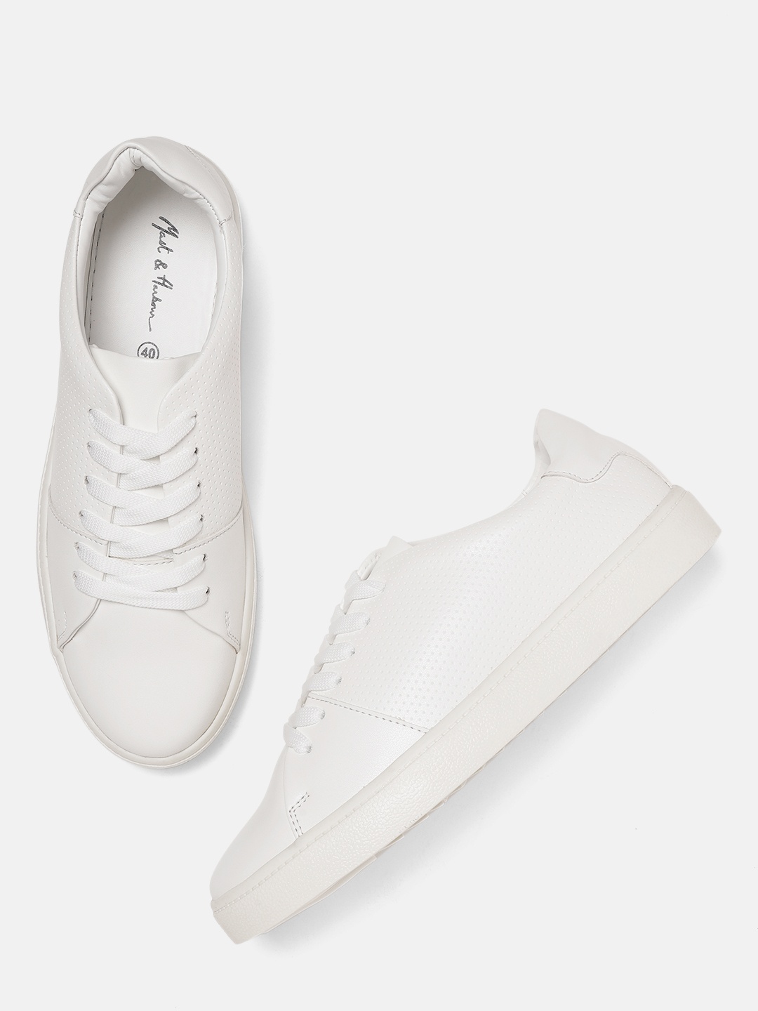 

Mast & Harbour Women White Textured Sneakers