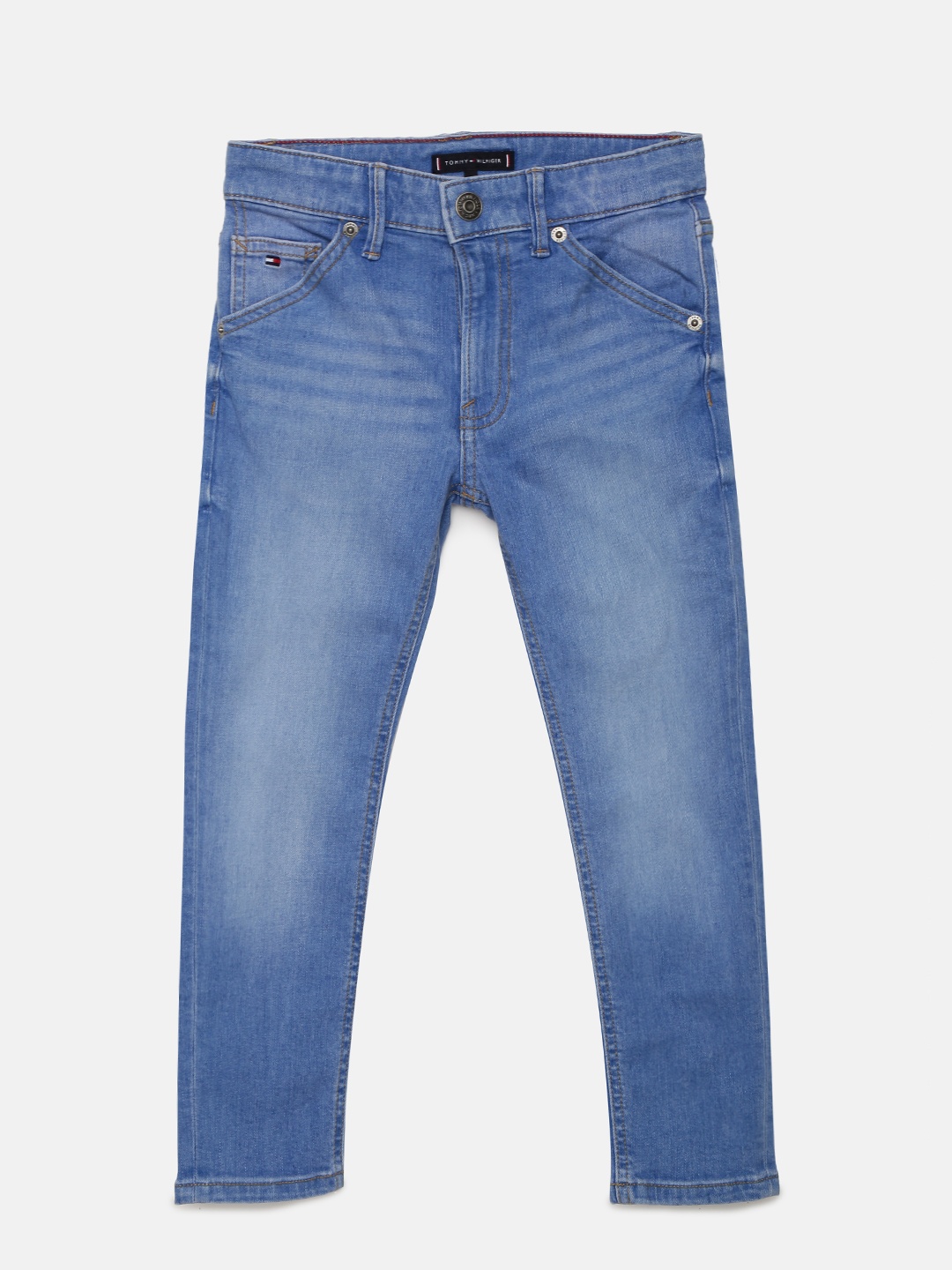 

Tommy Hilfiger Boys Blue Straight Fit Mid-Rise Clean Look Jeans