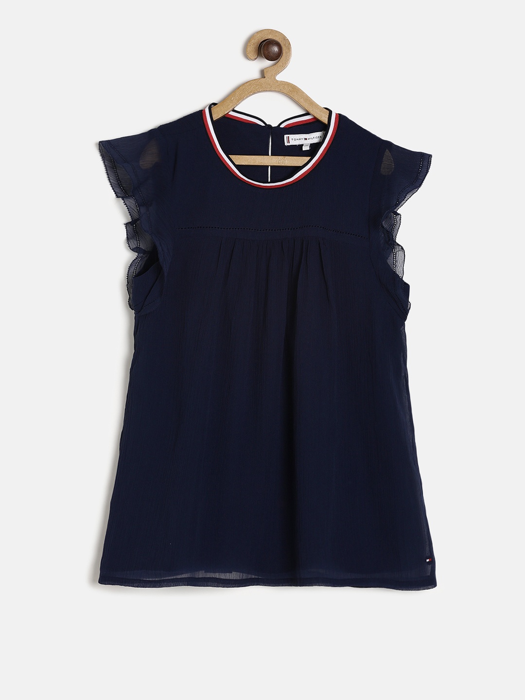 

Tommy Hilfiger Girls Navy Blue Solid A-Line Top