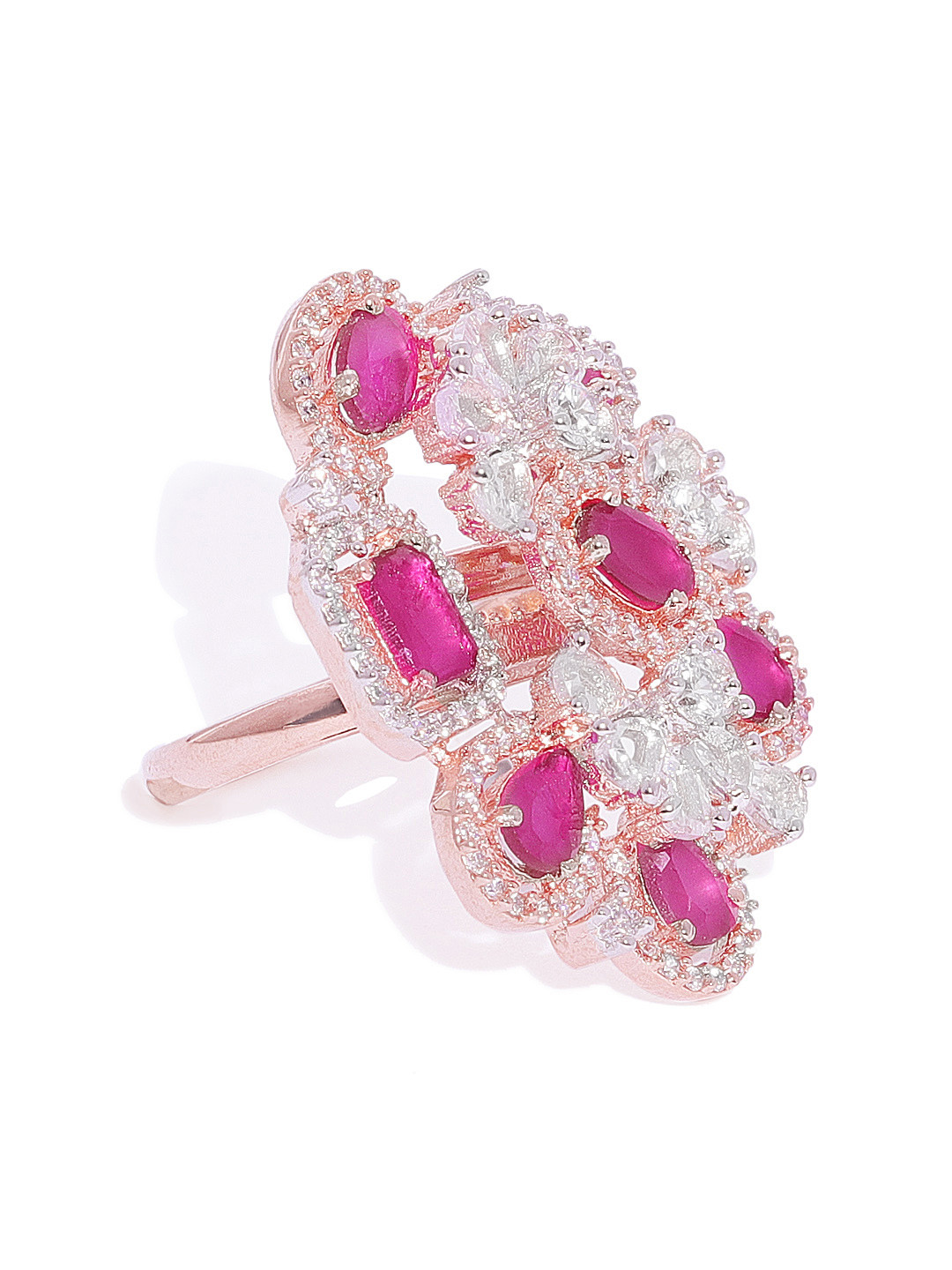 

AccessHer Women Gold-Toned & Pink Handcrafted Finger Ring