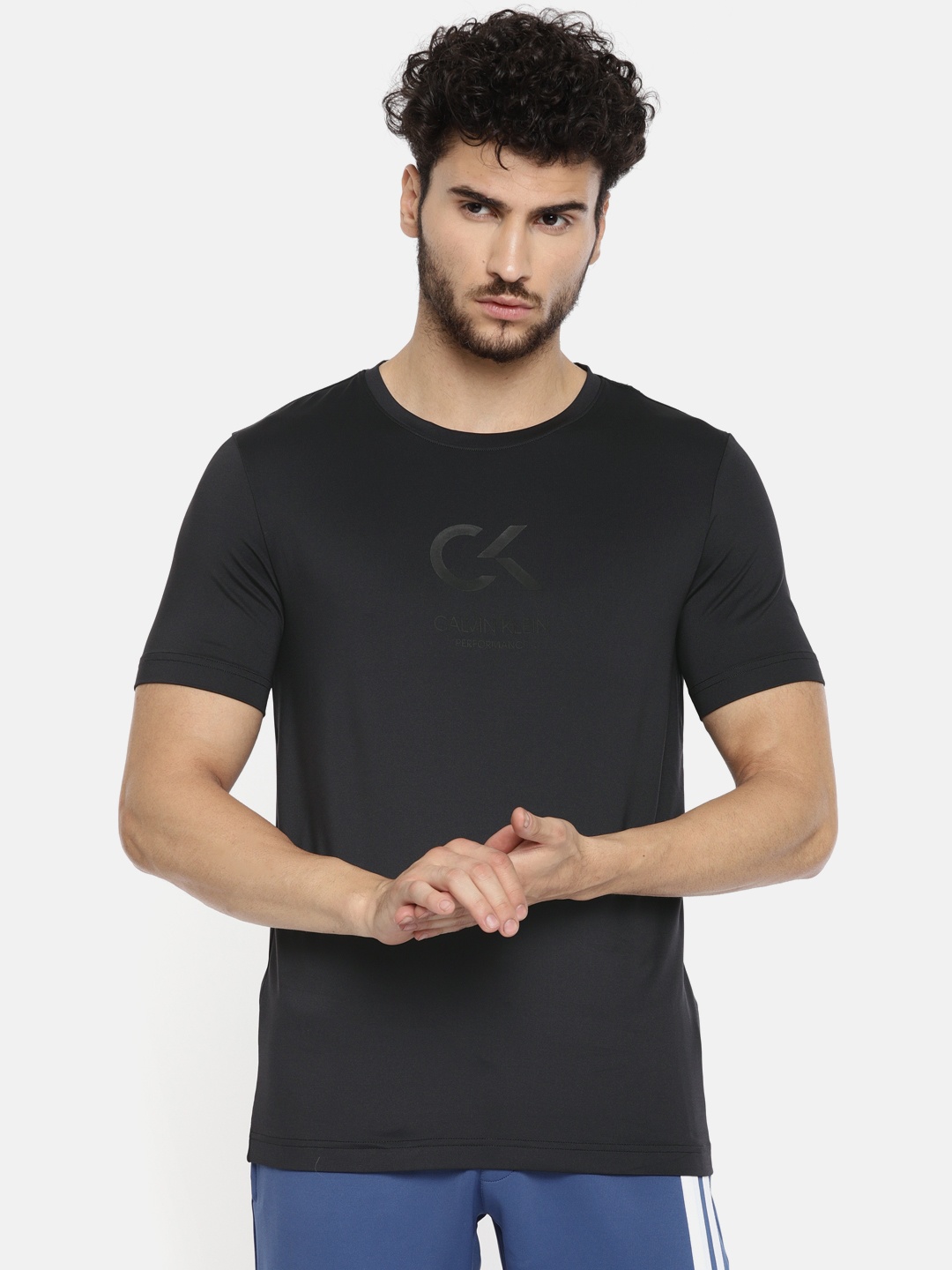 

Calvin Klein Jeans Men Black Printed Performance Fit Round Neck T-shirt