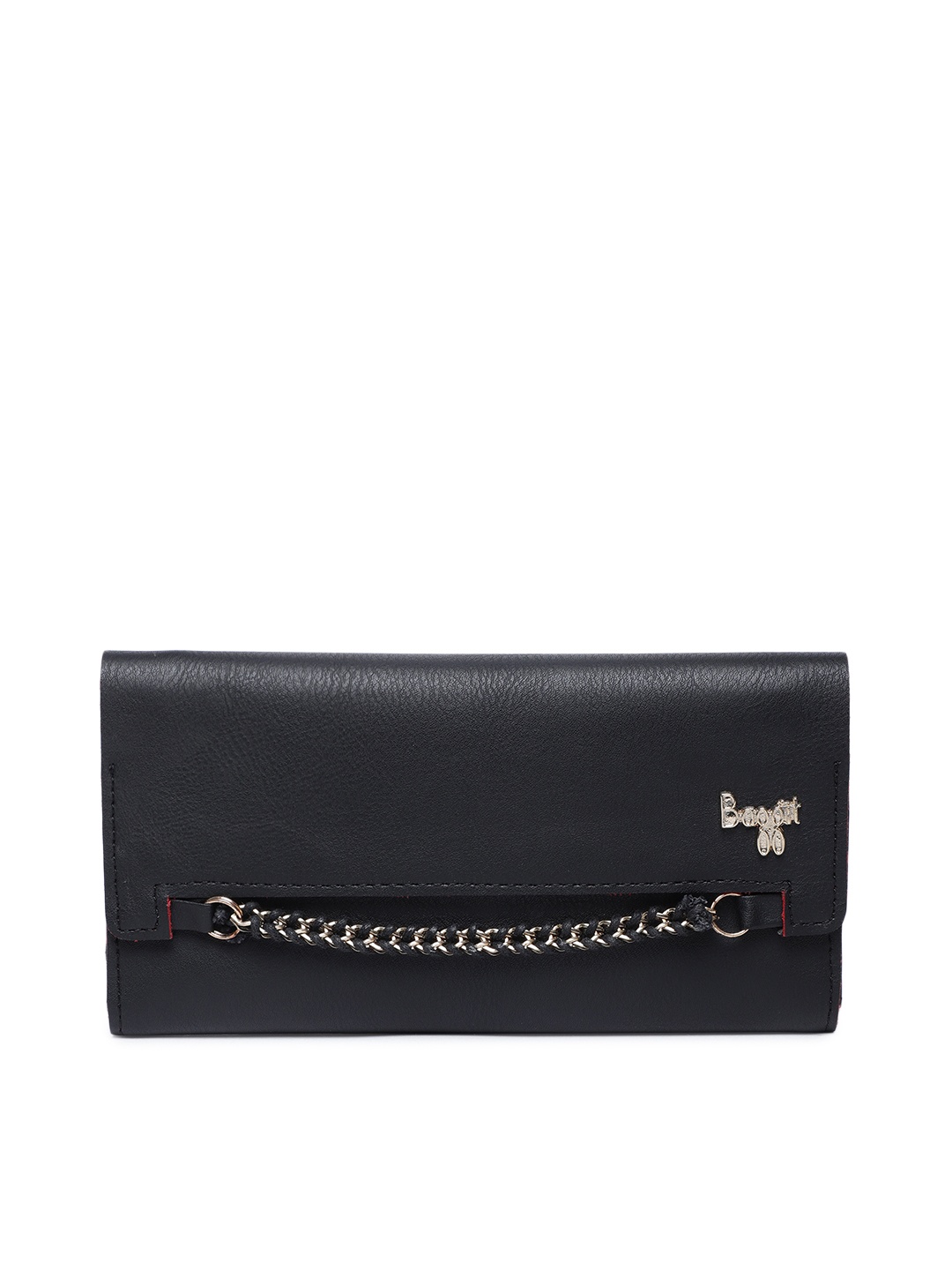 

Baggit Women Black Solid Three Fold Wallet