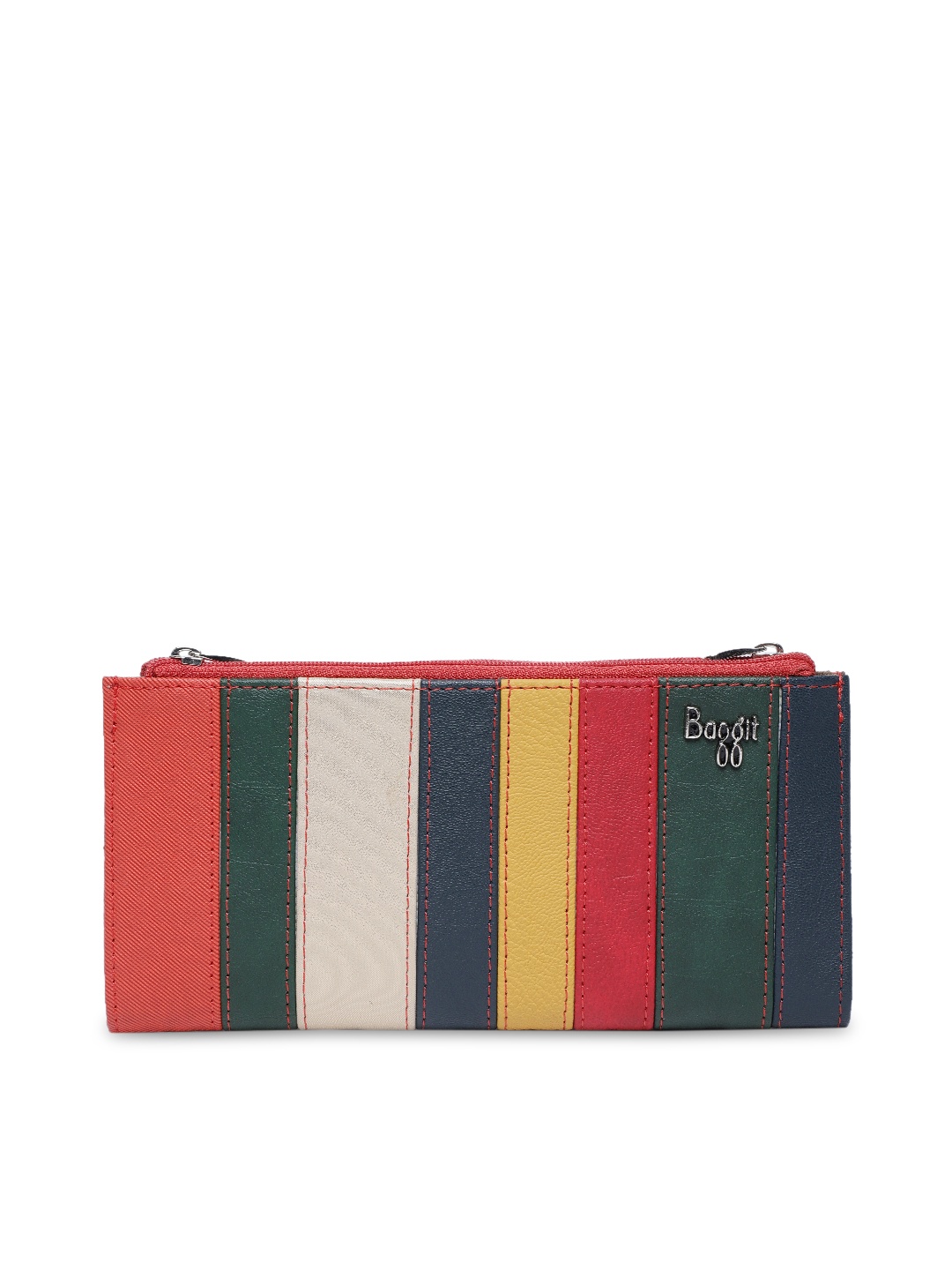 

Baggit Women Multicoloured Striped Two Fold Wallet, Multi