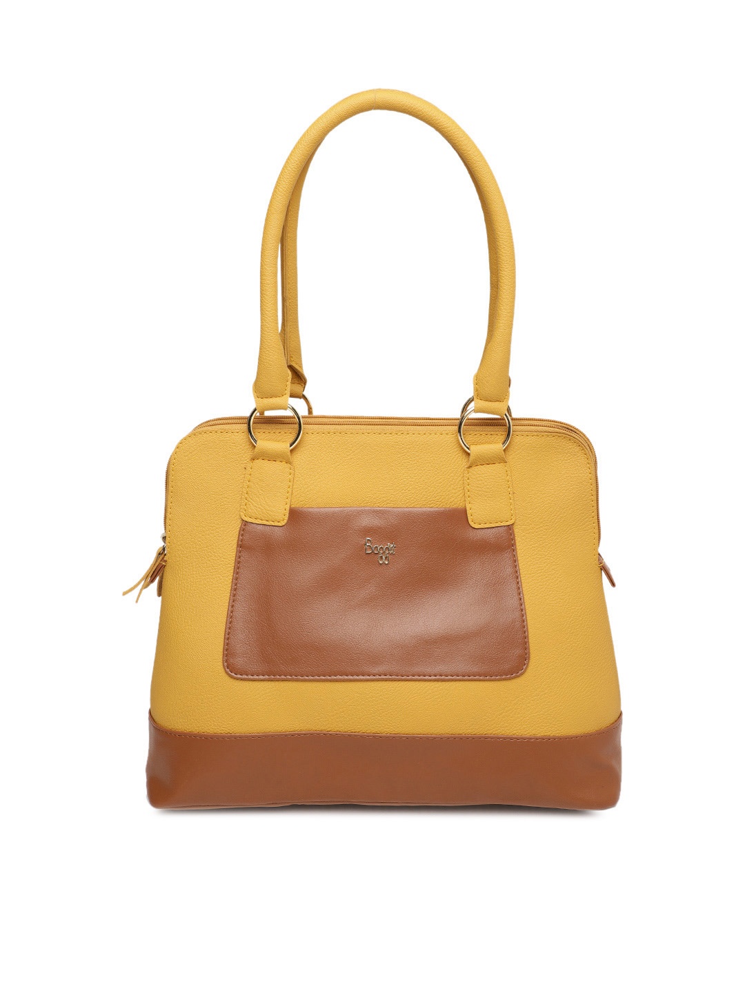 

Baggit Yellow & Brown Colorblocked Shoulder Bag