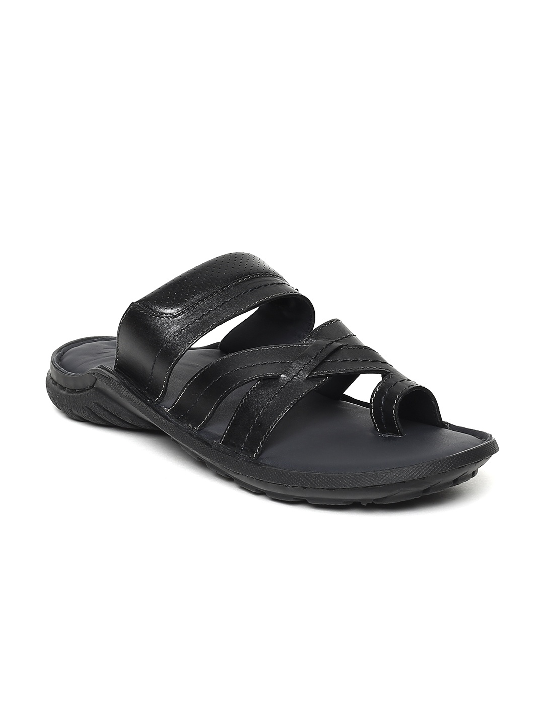 

GABICCI Men Black Leather Sandals