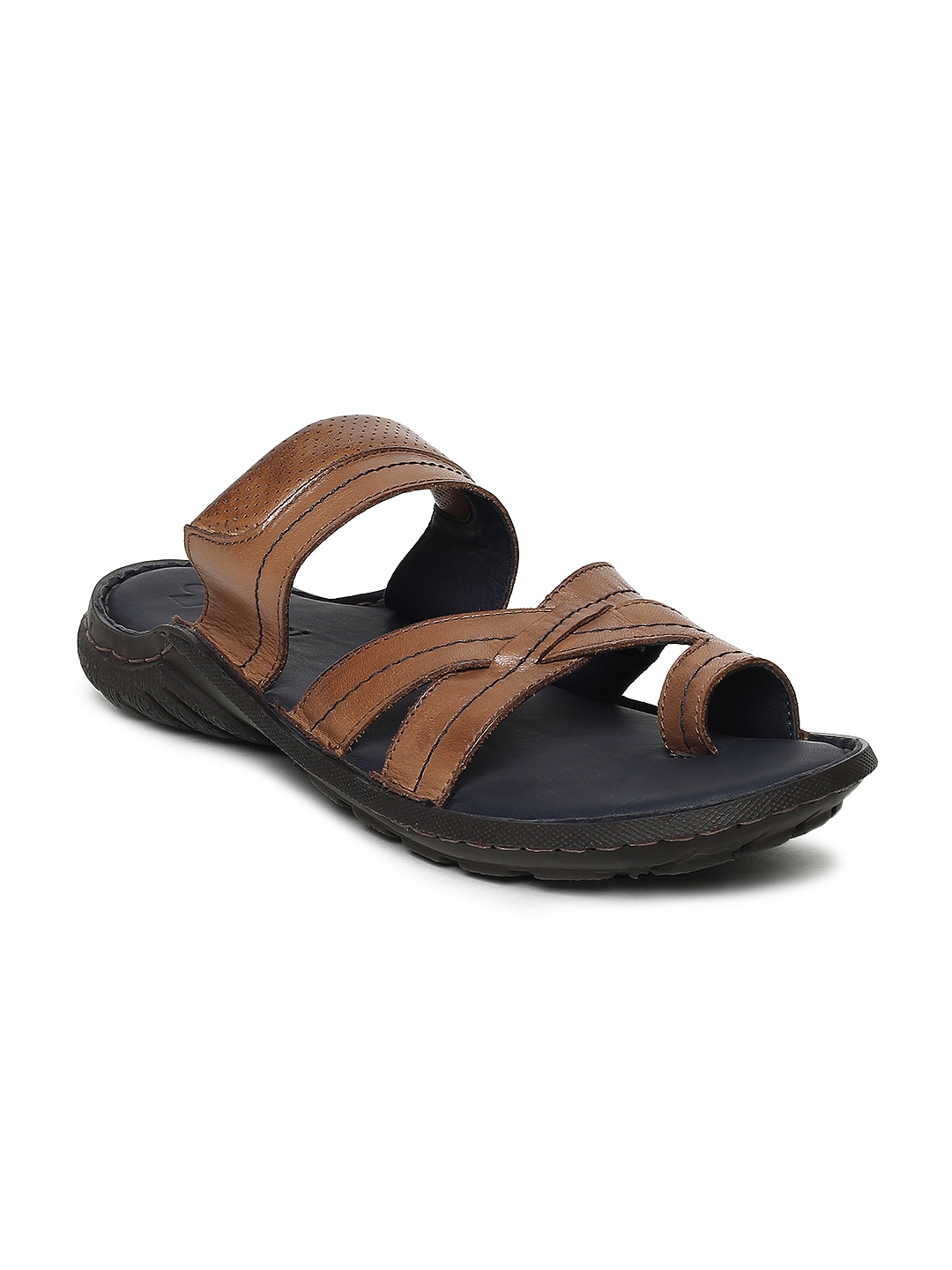 

GABICCI Men Tan Brown Leather Sandals