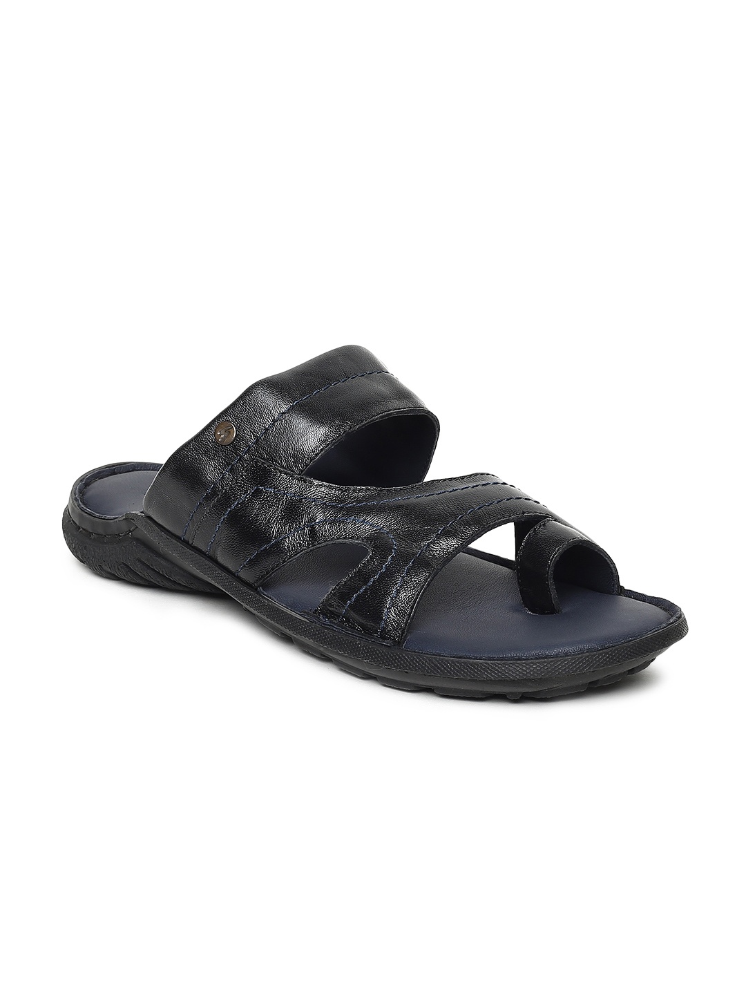 

GABICCI Men Black Leather Sandals