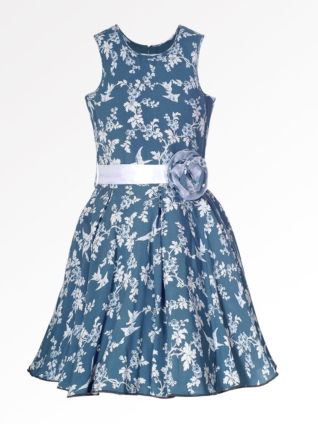 

Naughty Ninos Girls Teal Printed Fit and Flare Dress