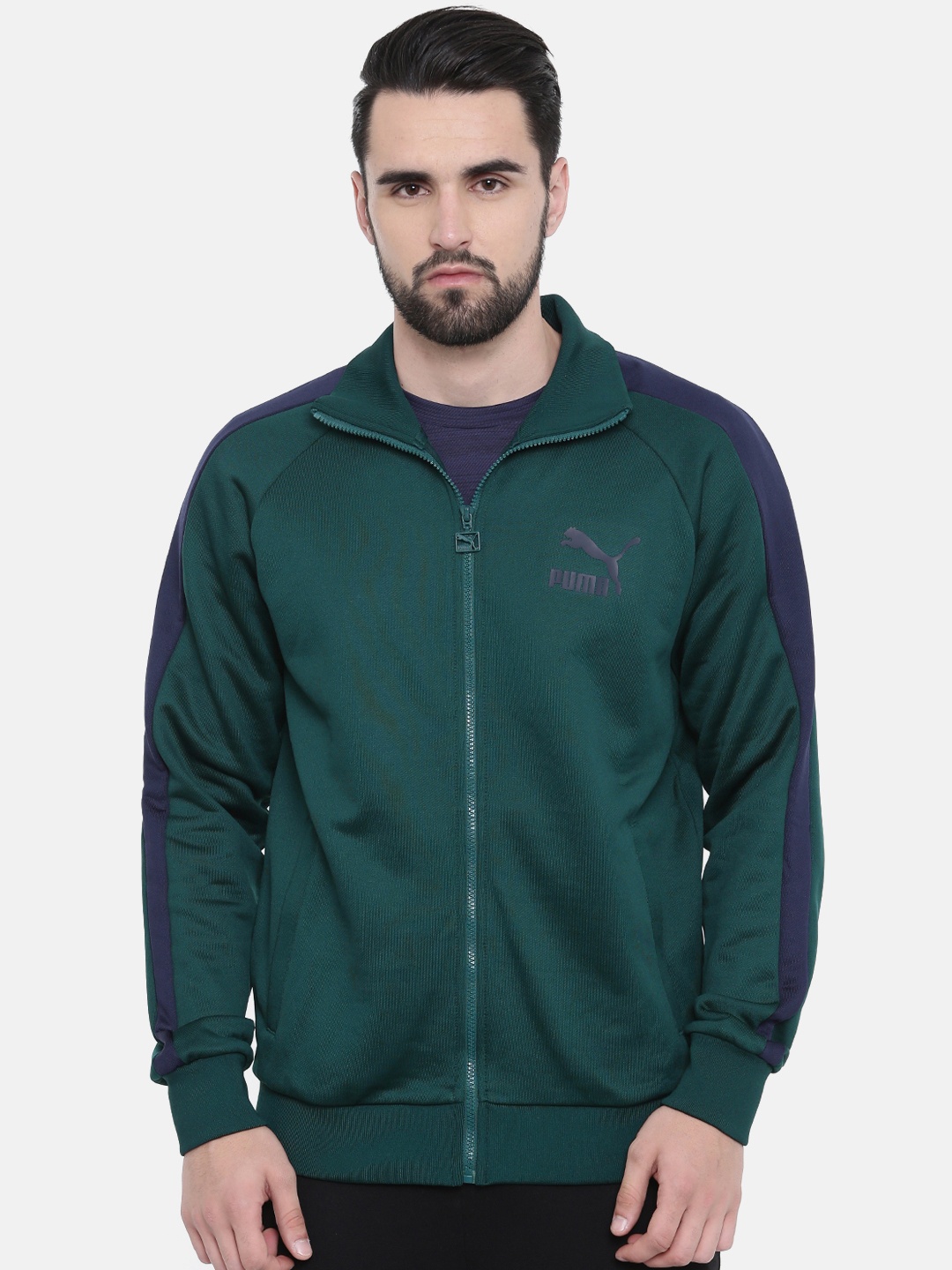 

Puma Men Olive Green Solid Iconic T7 Track PT Ponderosa Pine Sporty Jacket