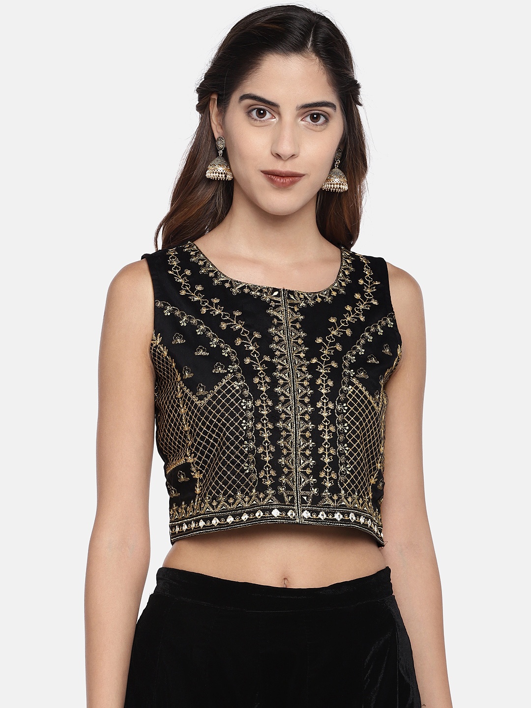 

Ethnicity Women Black Self Design Top