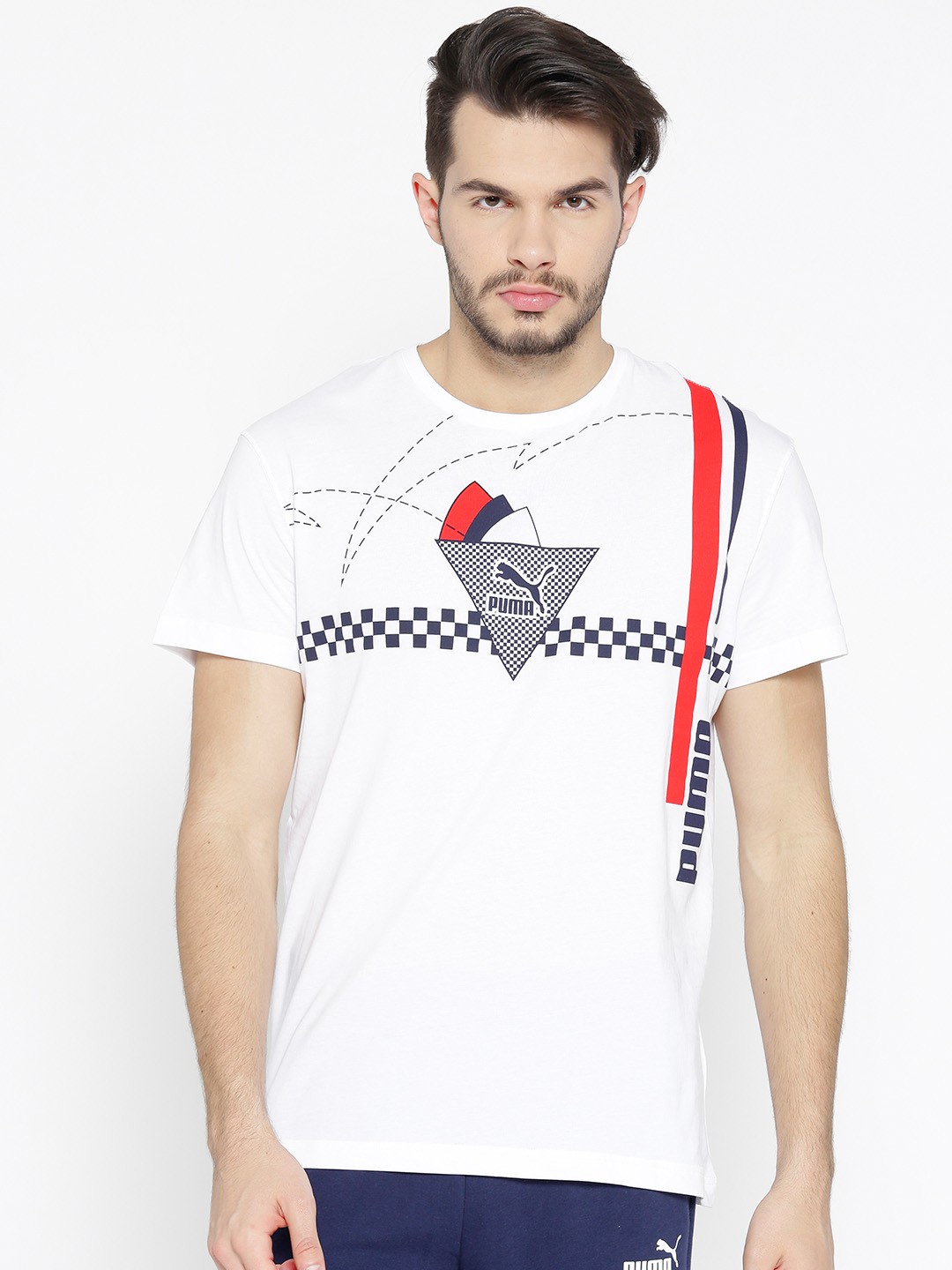 

Puma Men White Printed XTG Graphic Retro Pure Cotton T-shirt