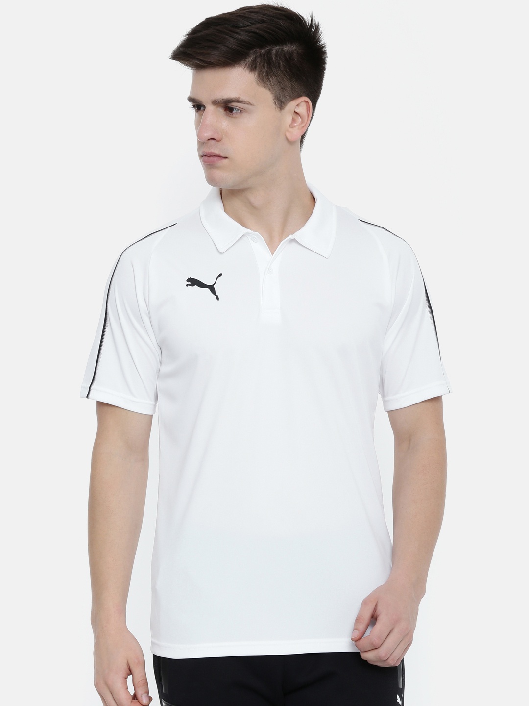 

Puma Men White FINAL Sideline DRYCELL Solid Polo Collar T-shirt