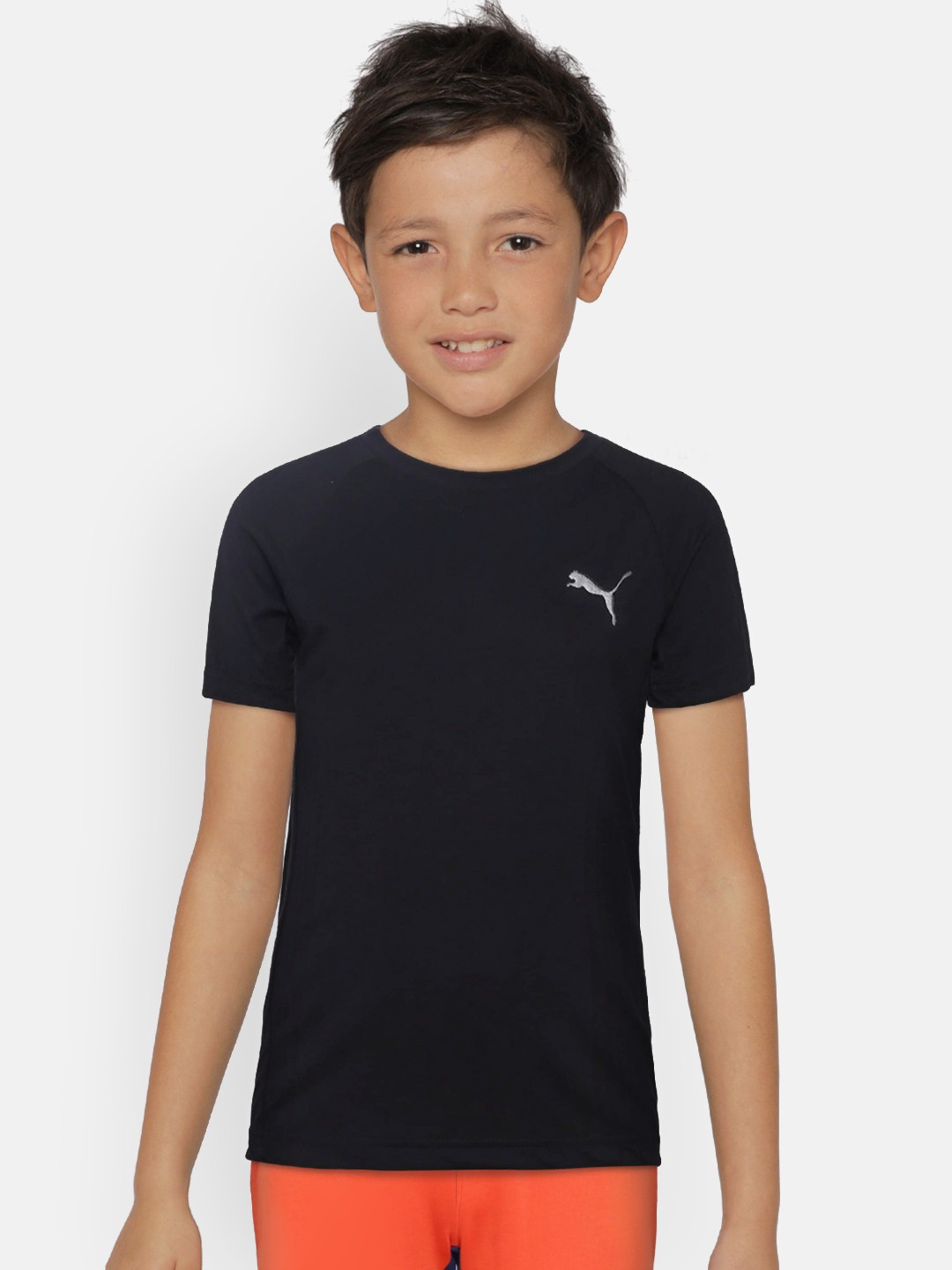 

Puma Boys Black Solid Round Neck Evostripe T-shirt