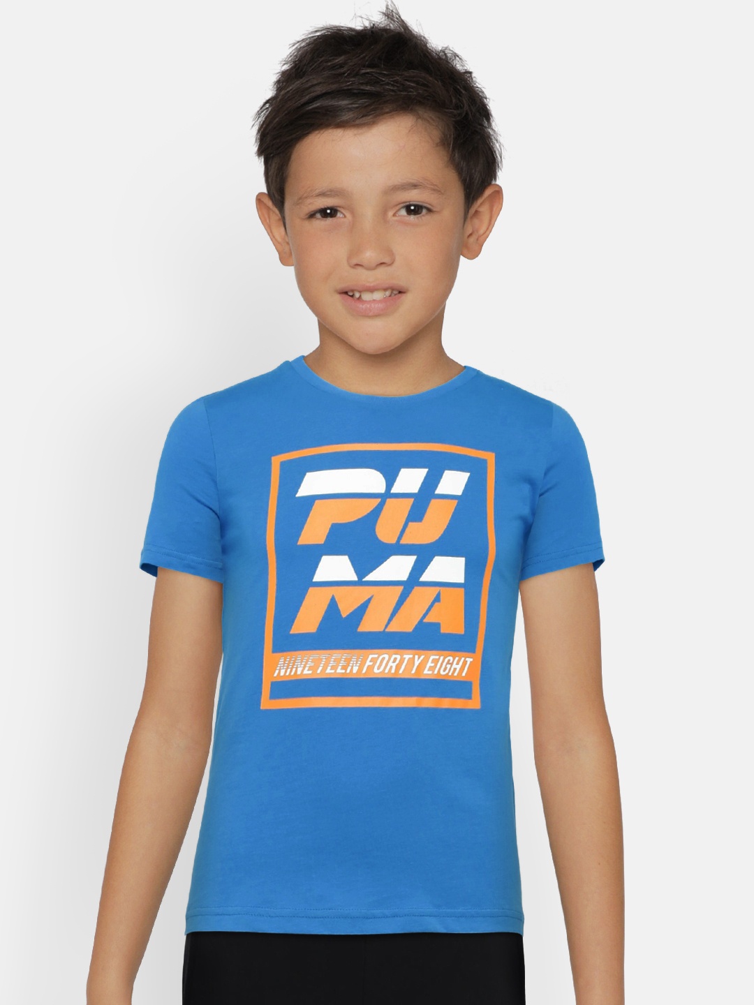 

Puma Boys Blue Alpha Printed Round Neck T-shirt