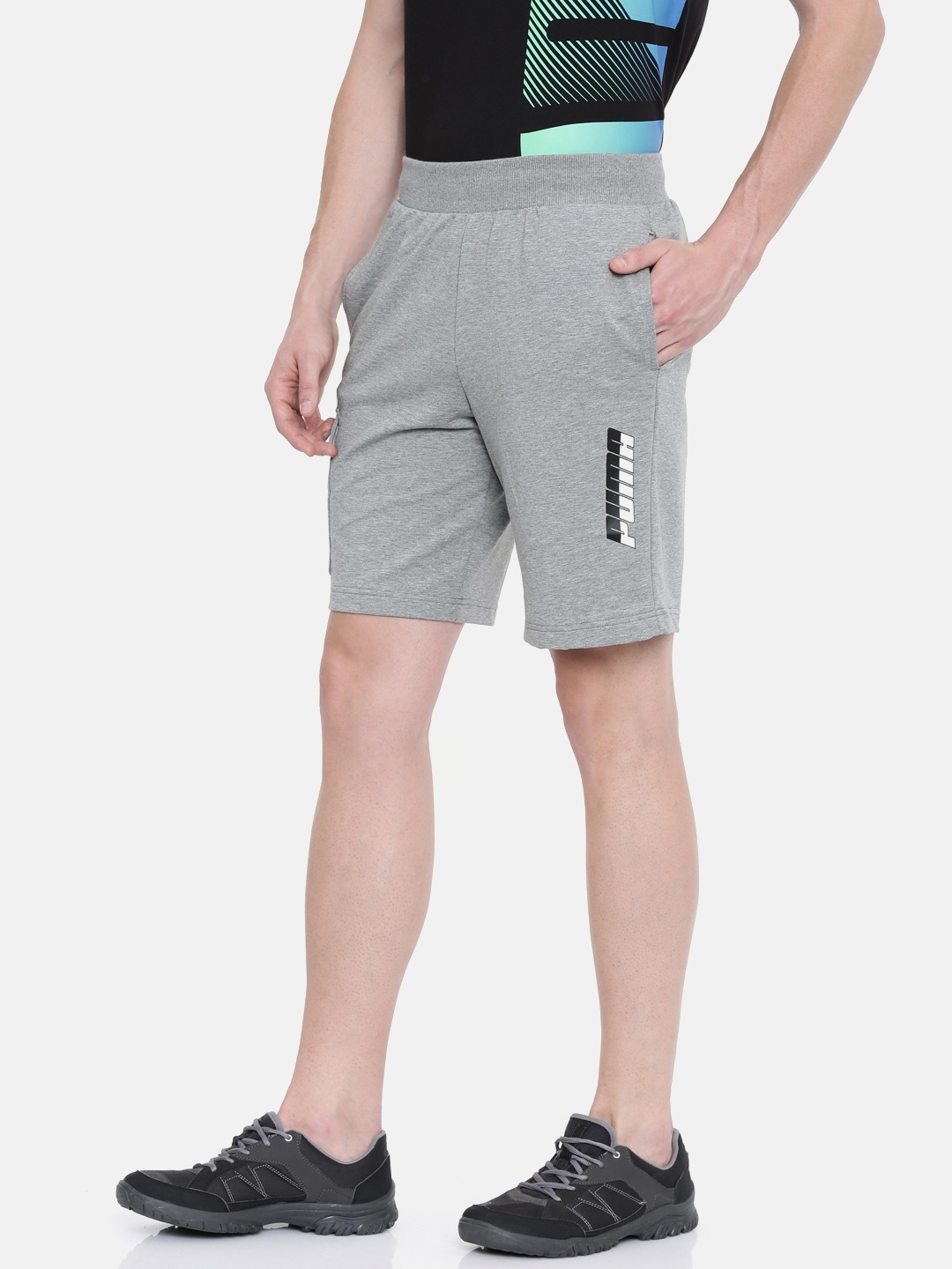 

Puma Men Grey Solid Rebel 9" TR Sports Shorts