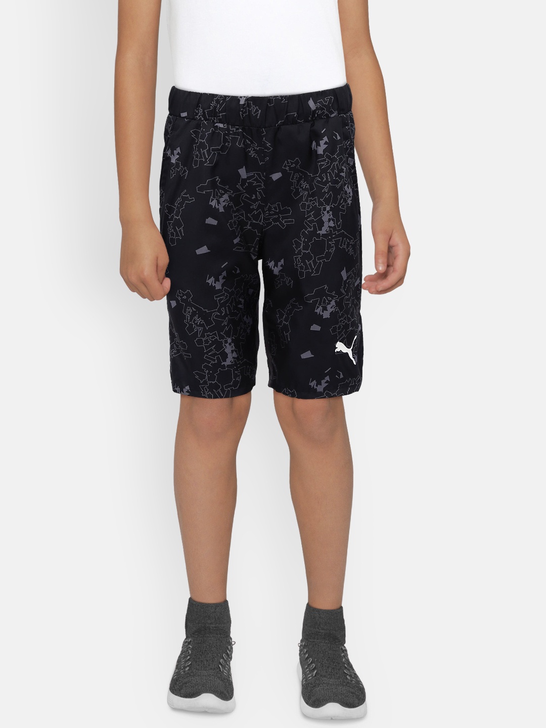 

Puma Boys Black Printed Regular Fit Shorts