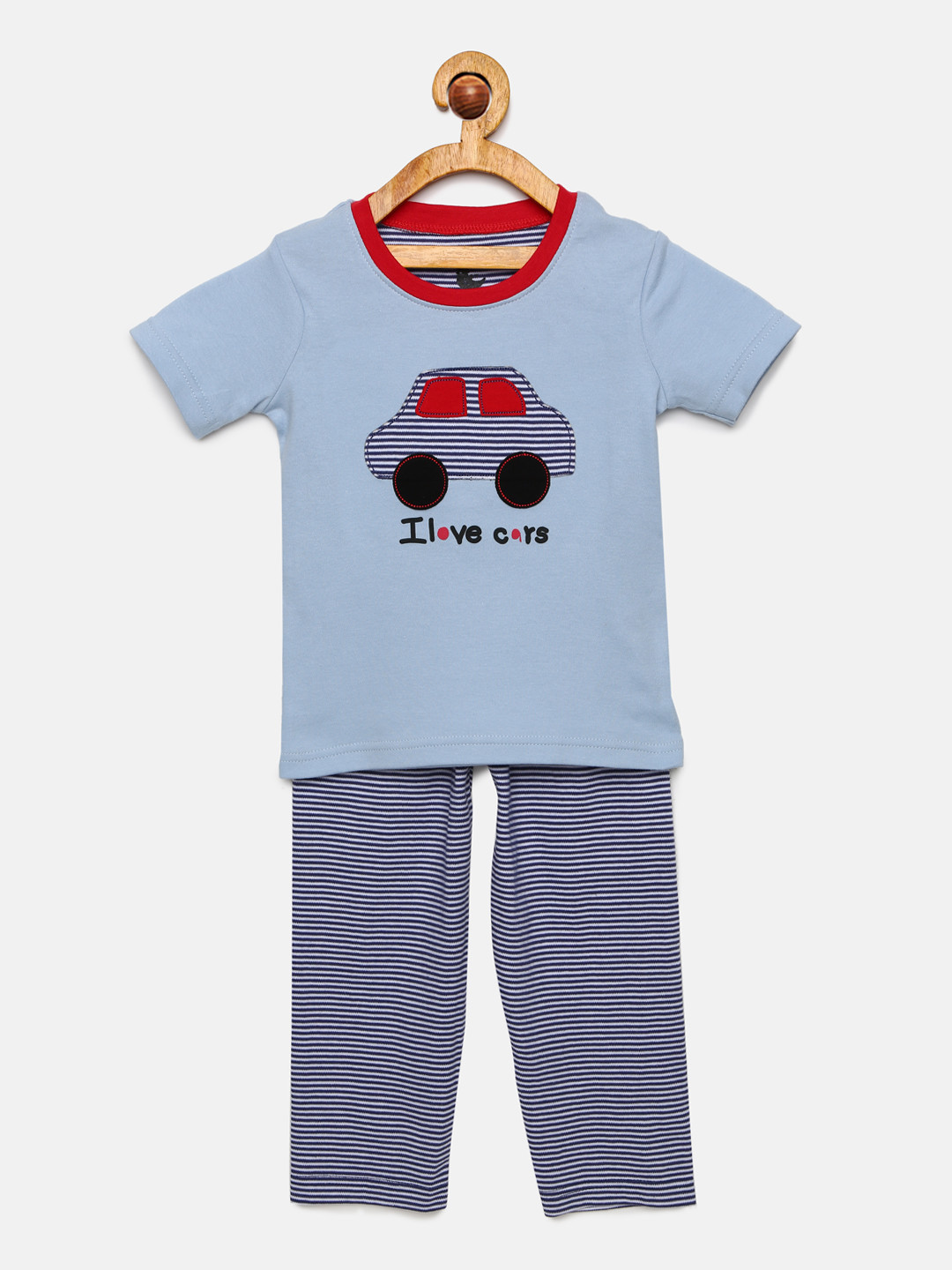 

mackly Boys Blue Printed Night suit