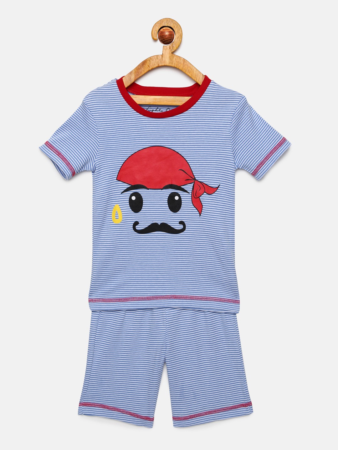 

mackly Boys Blue Printed Night suit