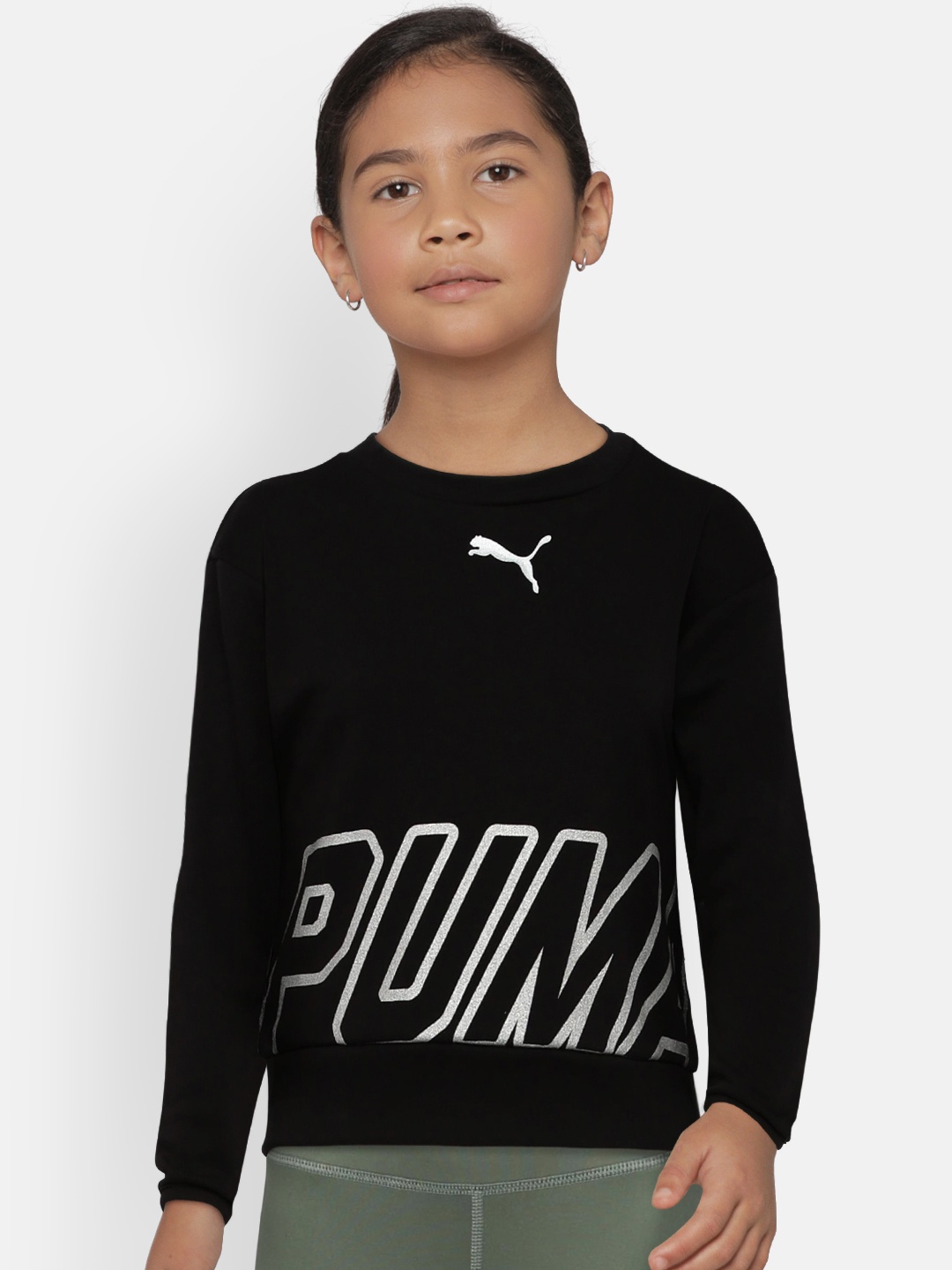 

Puma Girls Black Alpha Printed Sweatshirt