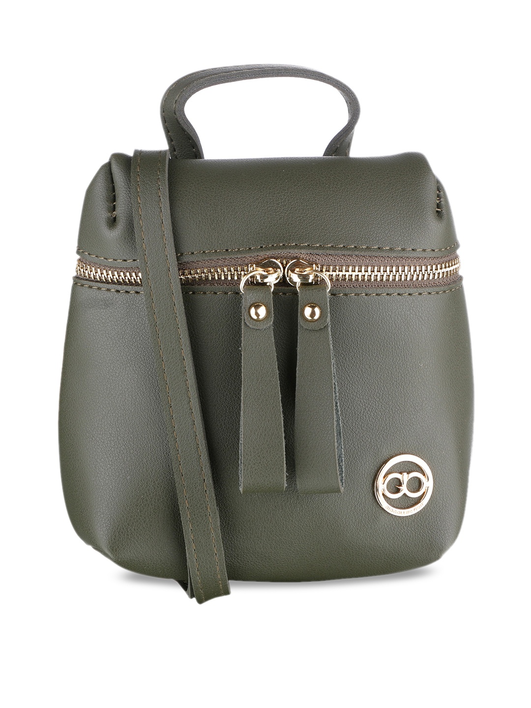 

GIO COLLECTION Olive Green Solid Sling Bag