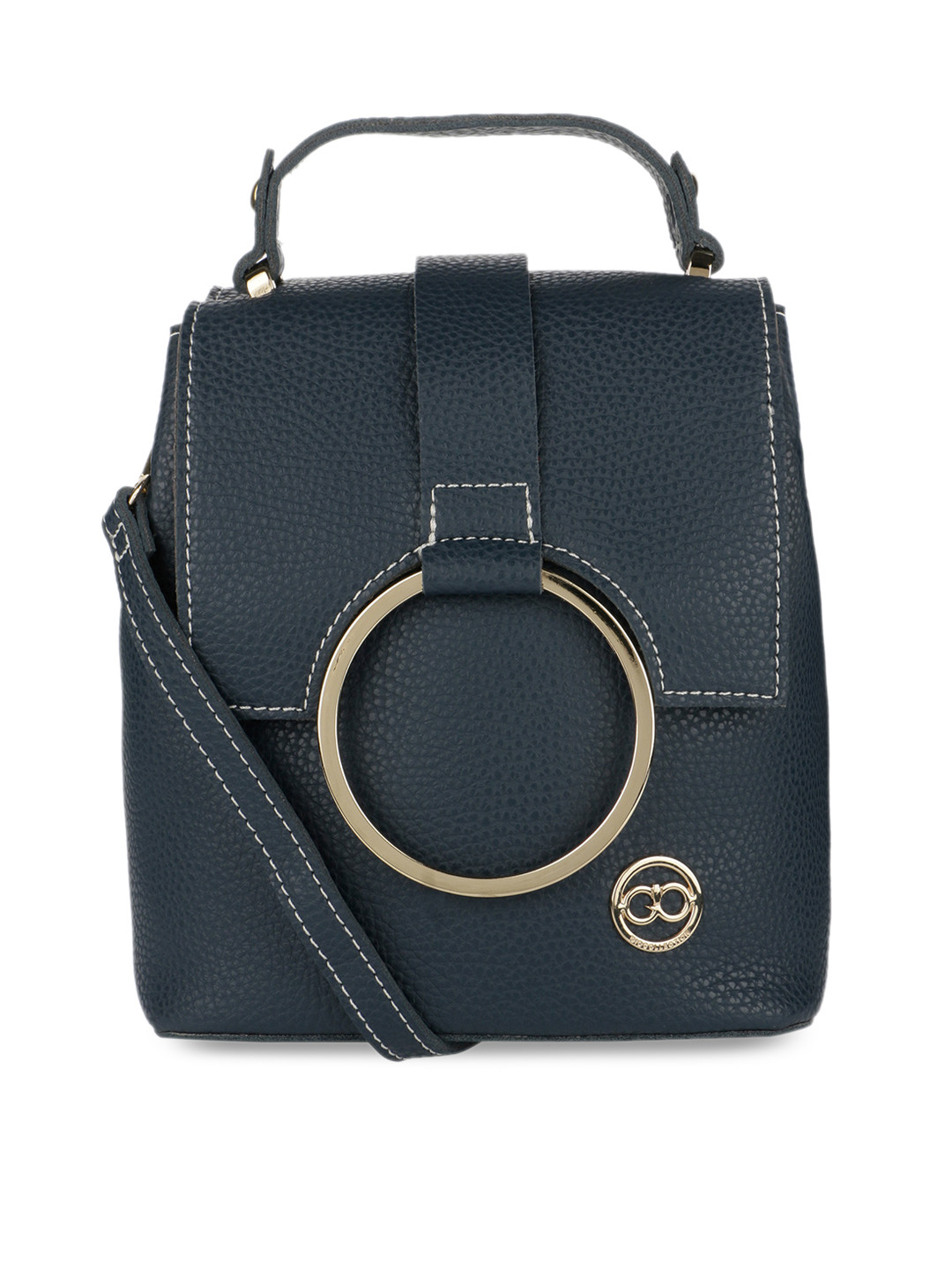 

GIO COLLECTION Navy Blue Solid Satchel